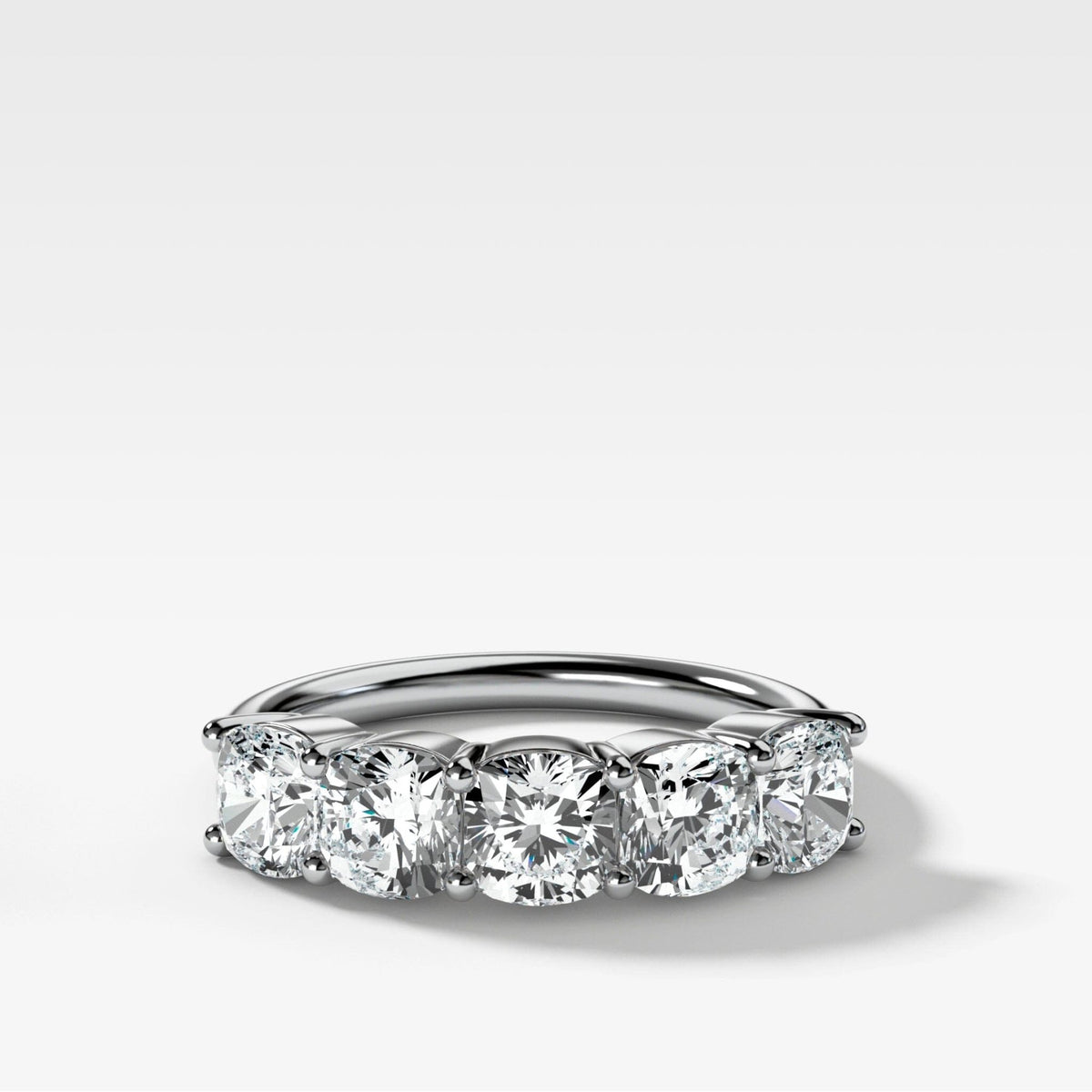 Five Stone Cushion Cut Diamond Wedding Band - GOODSTONE