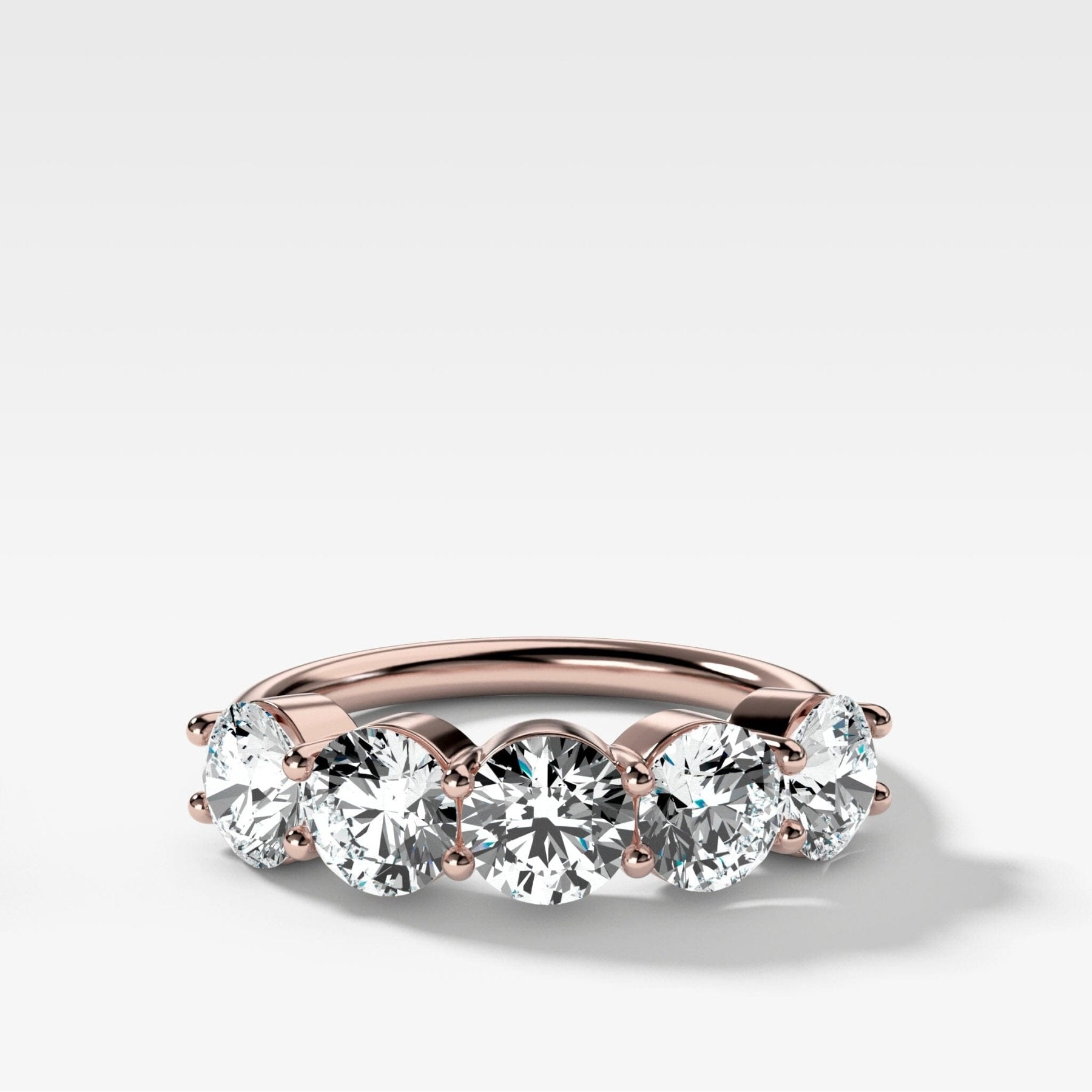 Five Stone Shared Prong Diamond Band With Round Cuts (2.50ctw) - GOODSTONE