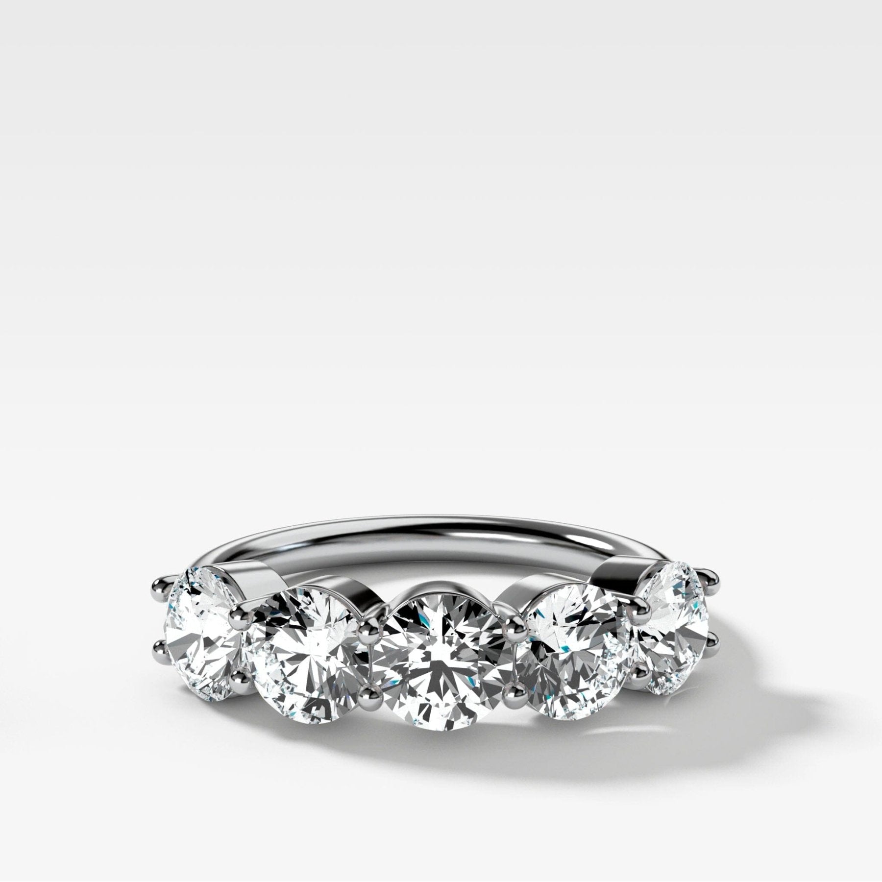 Five Stone Shared Prong Diamond Band With Round Cuts (2.50ctw) - GOODSTONE
