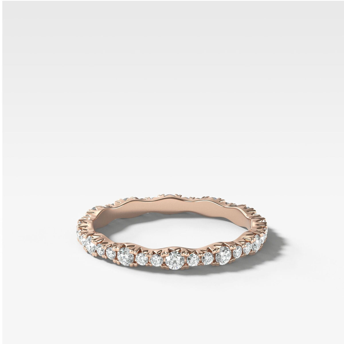 French Pavé Ripple Eternity Band - GOODSTONE