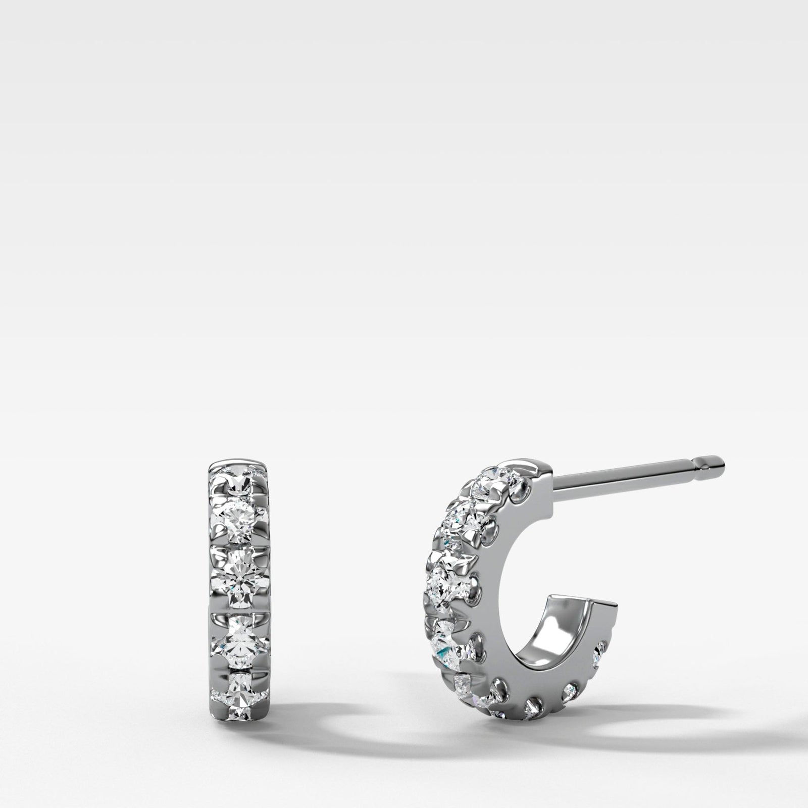 French - Set 8mm C Hoop Huggie Earrings - GOODSTONE