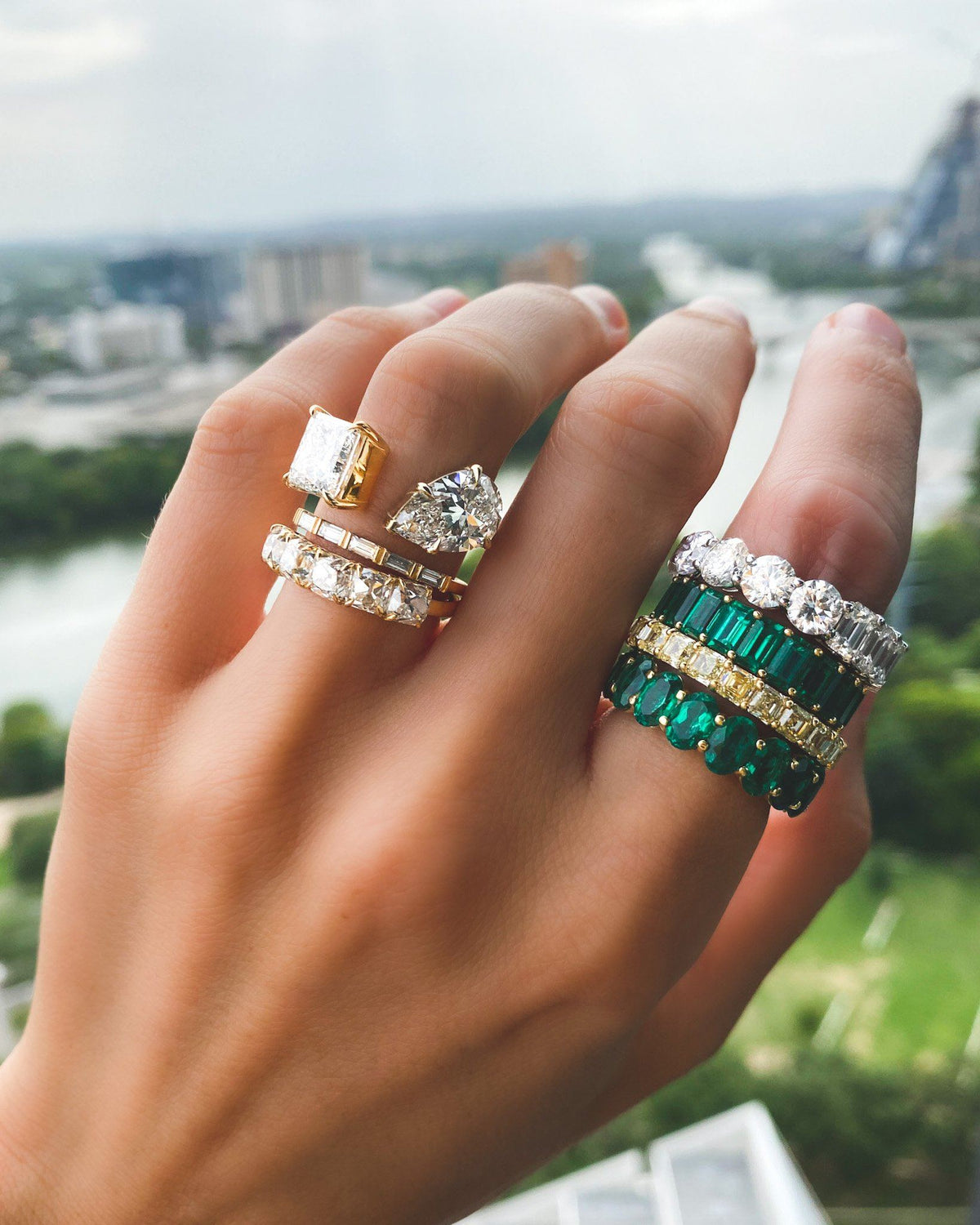Anna Zuckerman 5 Carat Emerald Cut Eternity Ring