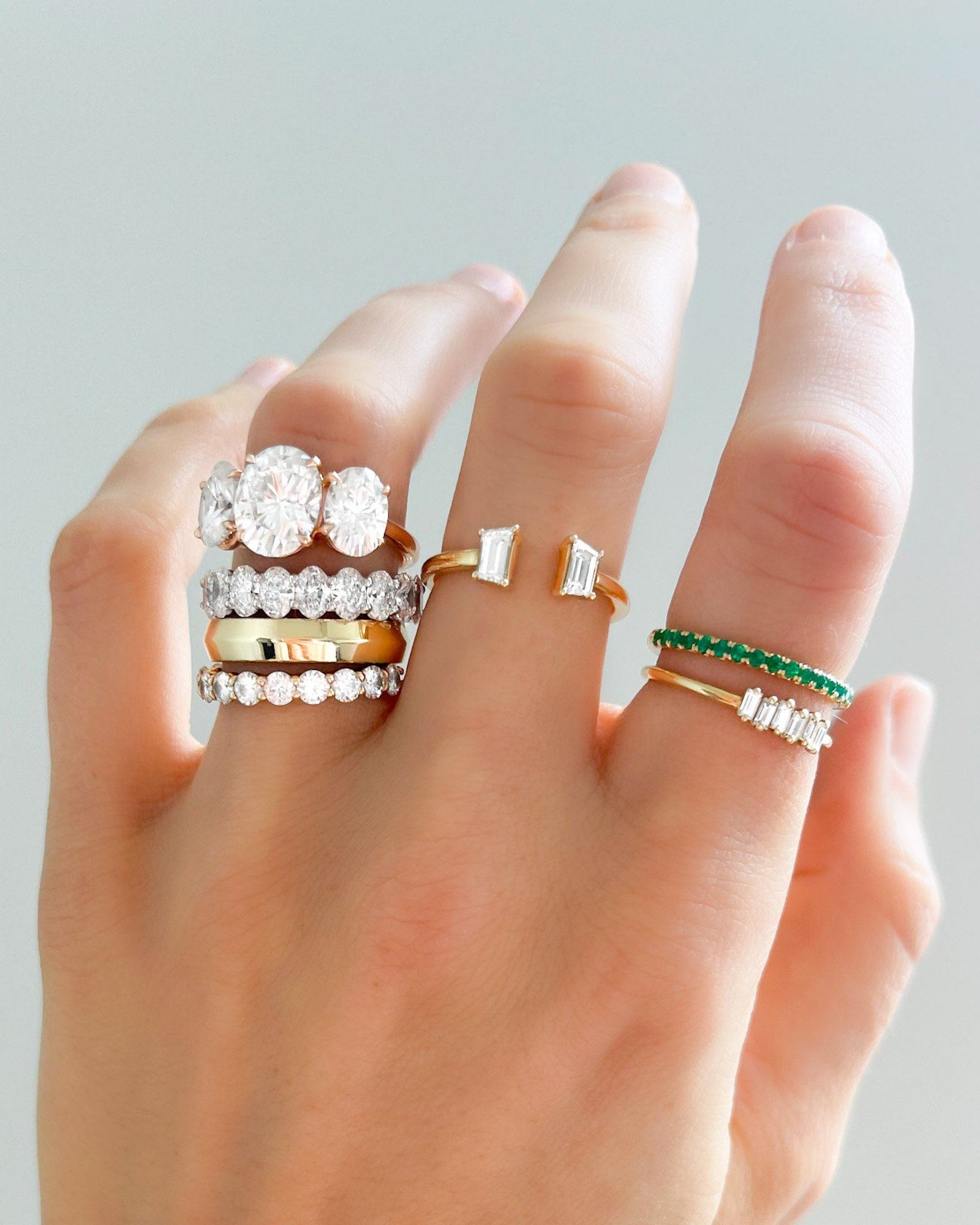 Highlight Petite Baguette Stacker Band available by Good Stone in Yellow Gold