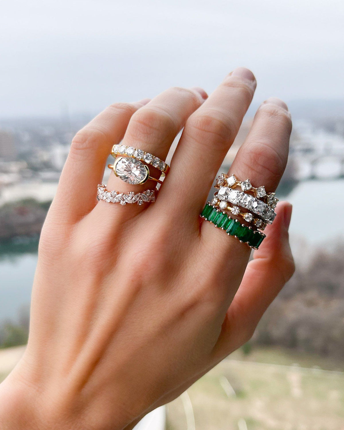 Multi diamond band ring Clearance