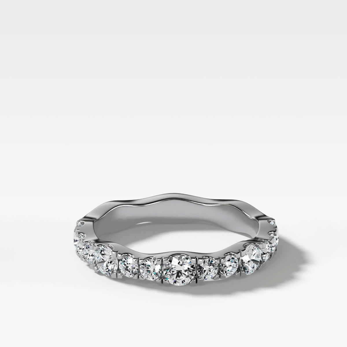 Jumbo Pavé Ripple Wedding Band - GOODSTONE
