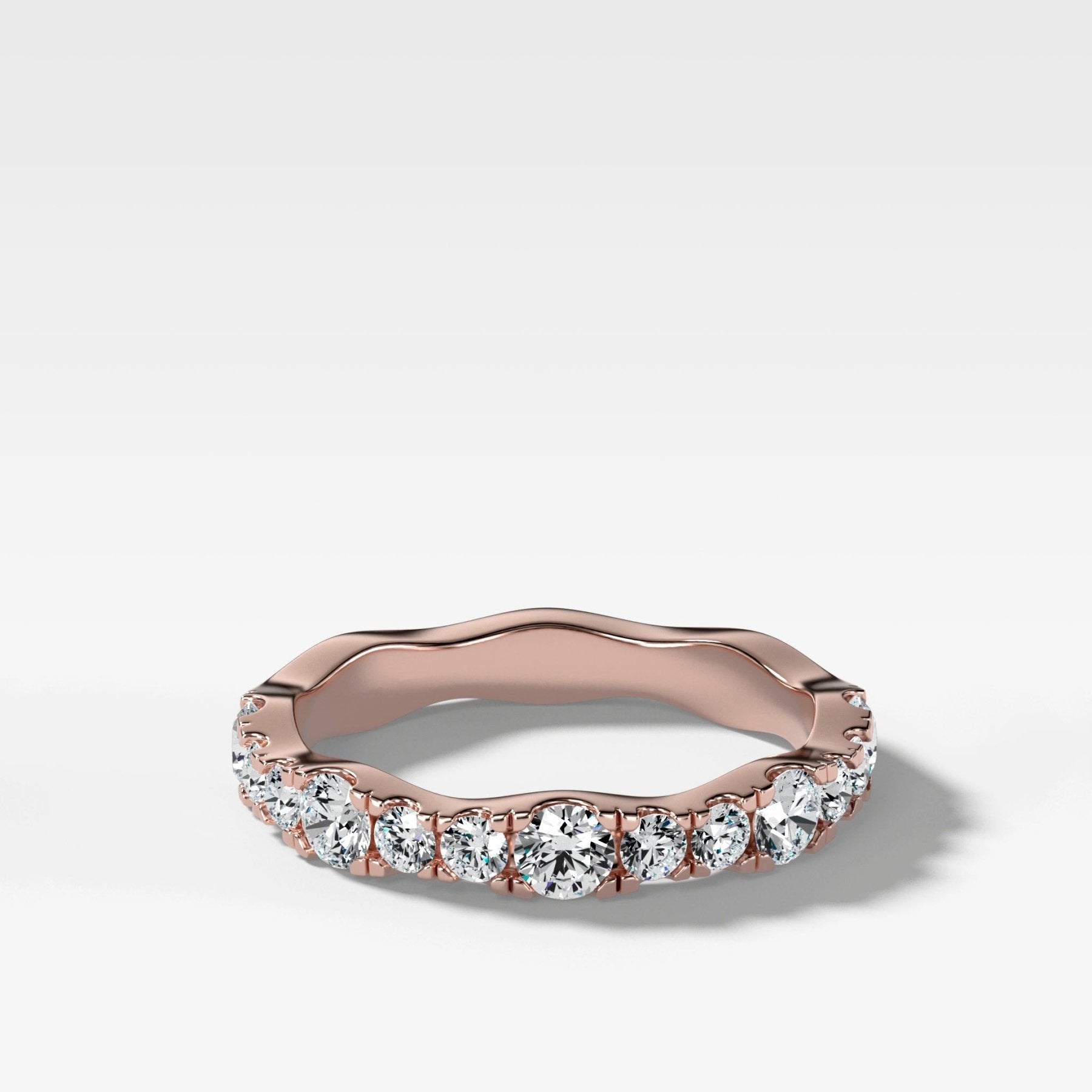 Jumbo Pavé Ripple Wedding Band - GOODSTONE