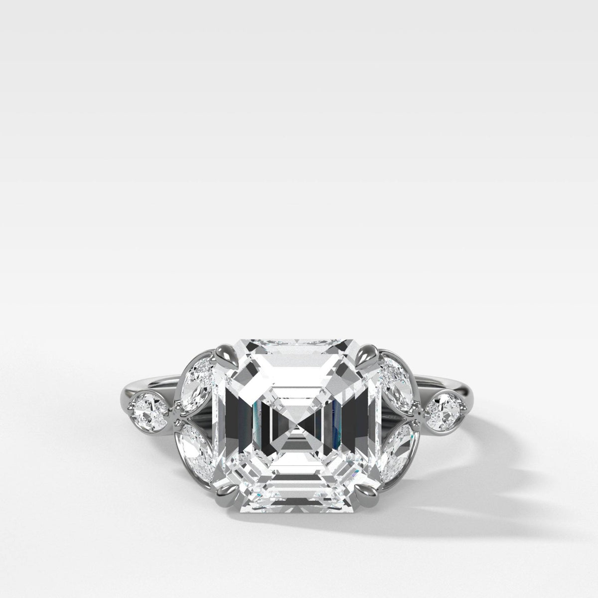 Laurel Engagement Ring With Asscher Cut Diamond - GOODSTONE