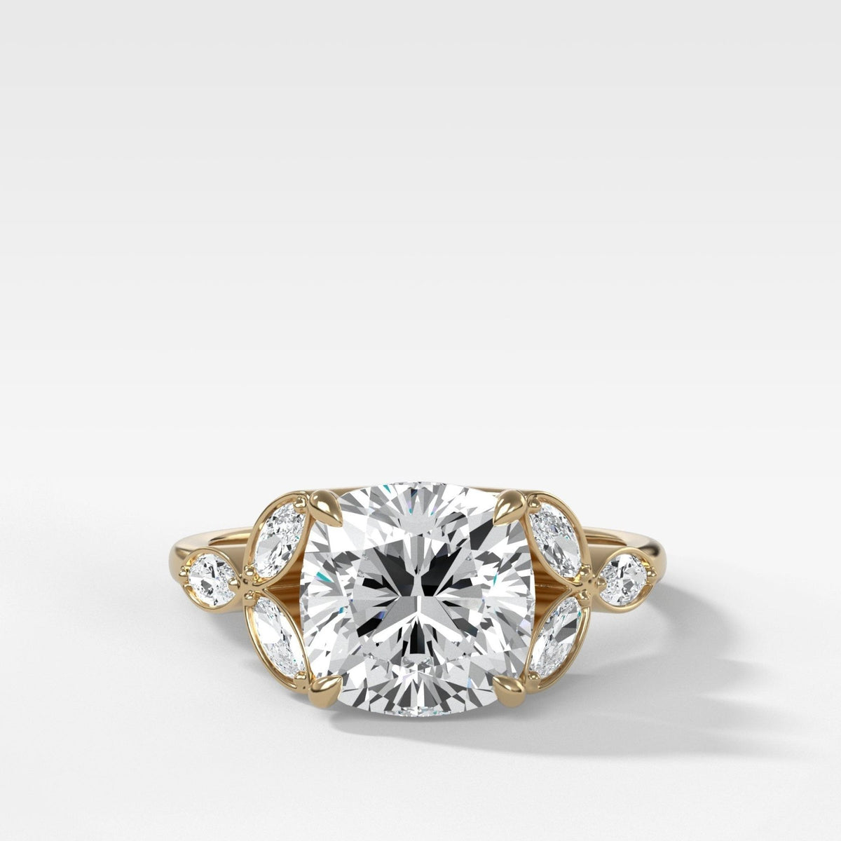 Laurel Engagement Ring With Cushion Cut Diamond - GOODSTONE