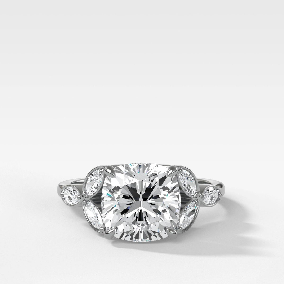 Laurel Engagement Ring With Cushion Cut Diamond - GOODSTONE