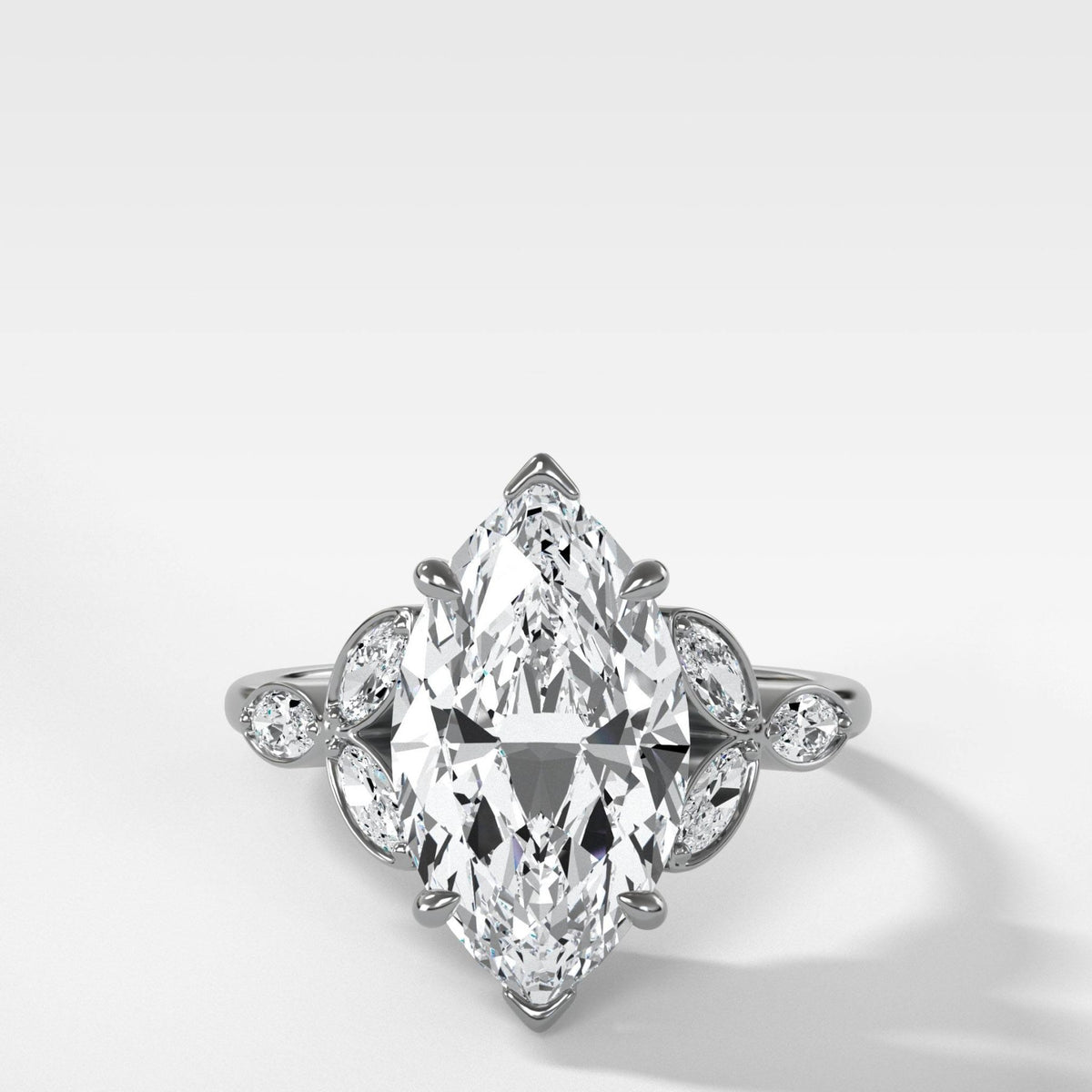 Laurel Engagement Ring With North South Marquise Cut Diamond - GOODSTONE