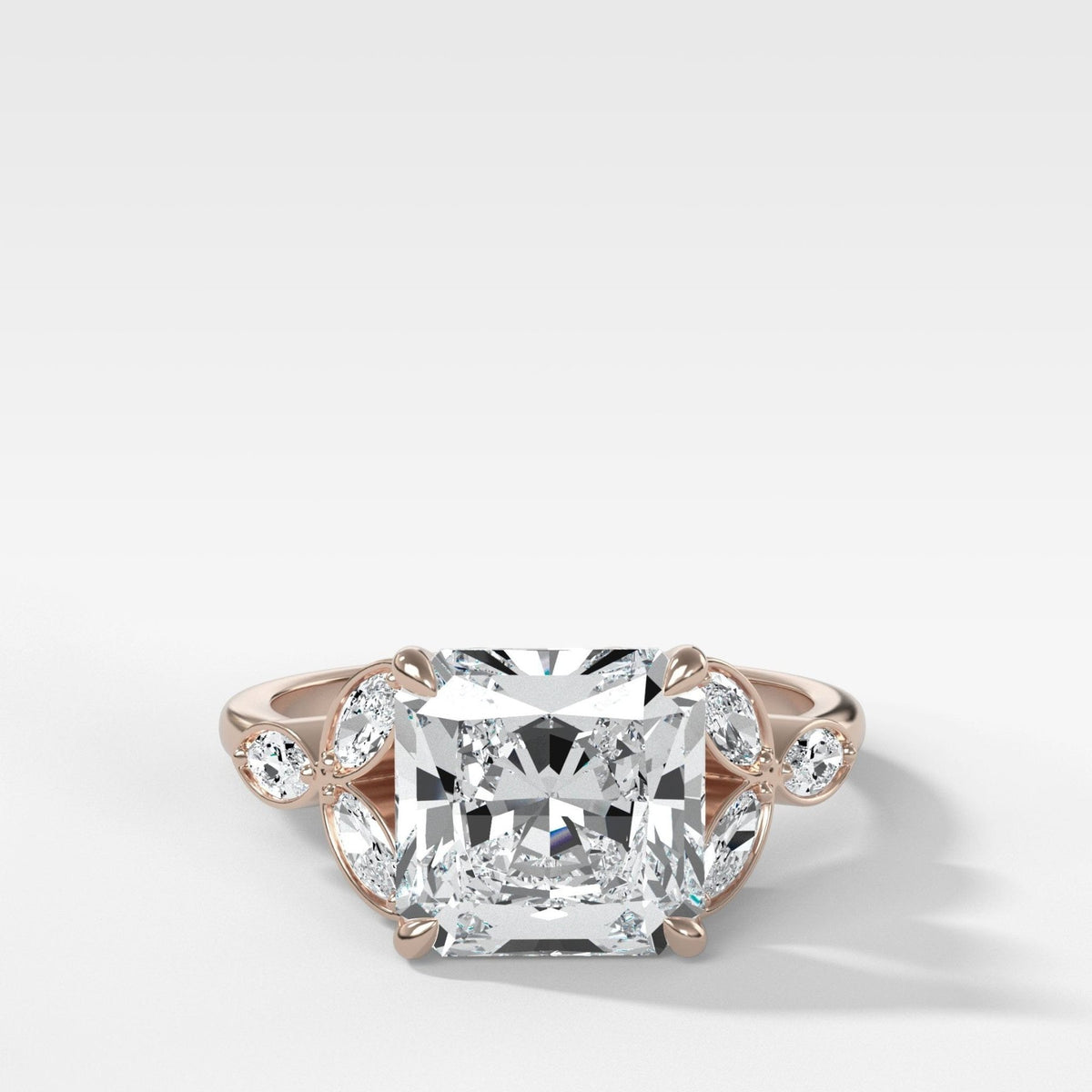 Laurel Engagement Ring With Radiant Square Cut Diamond - GOODSTONE