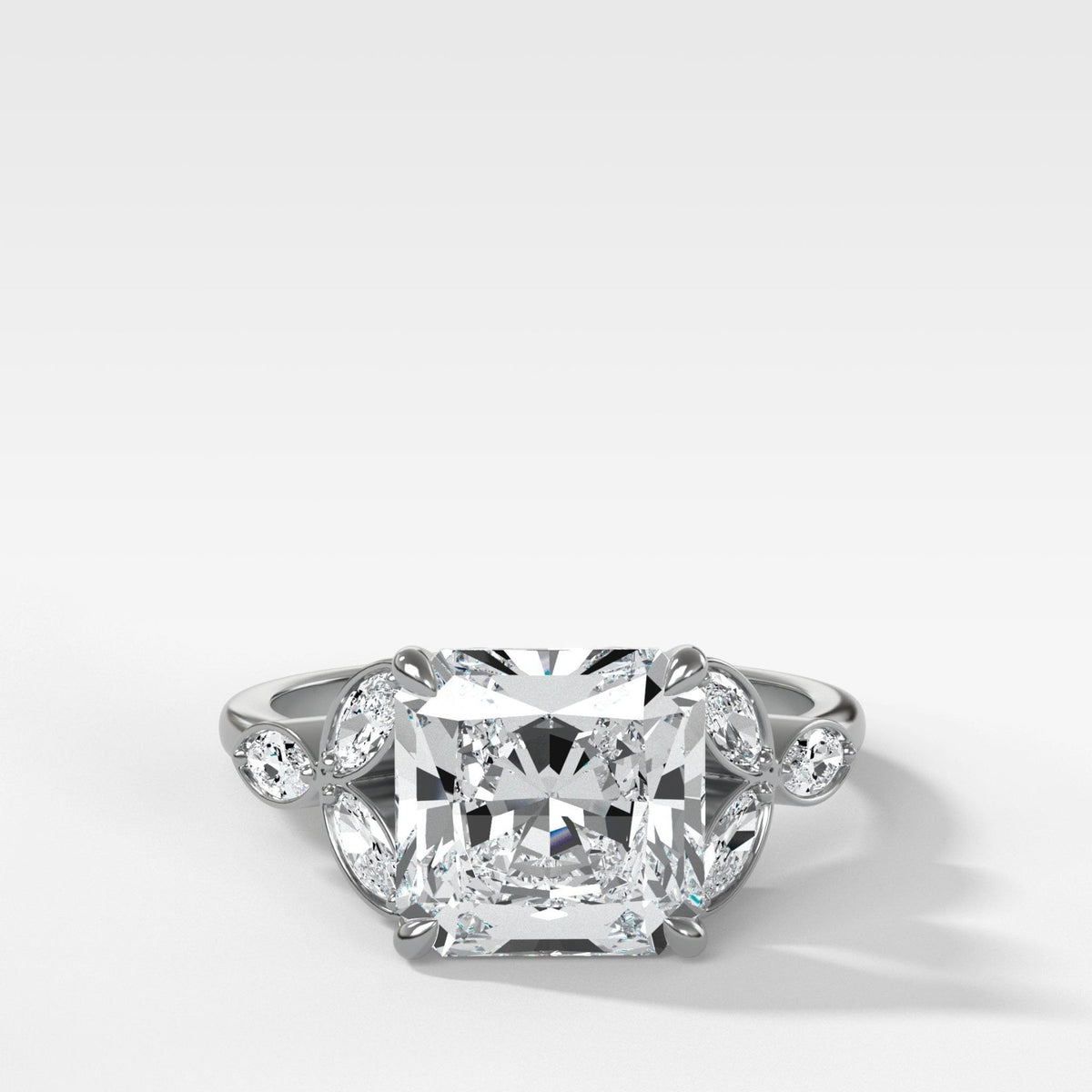Laurel Engagement Ring With Radiant Square Cut Diamond - GOODSTONE