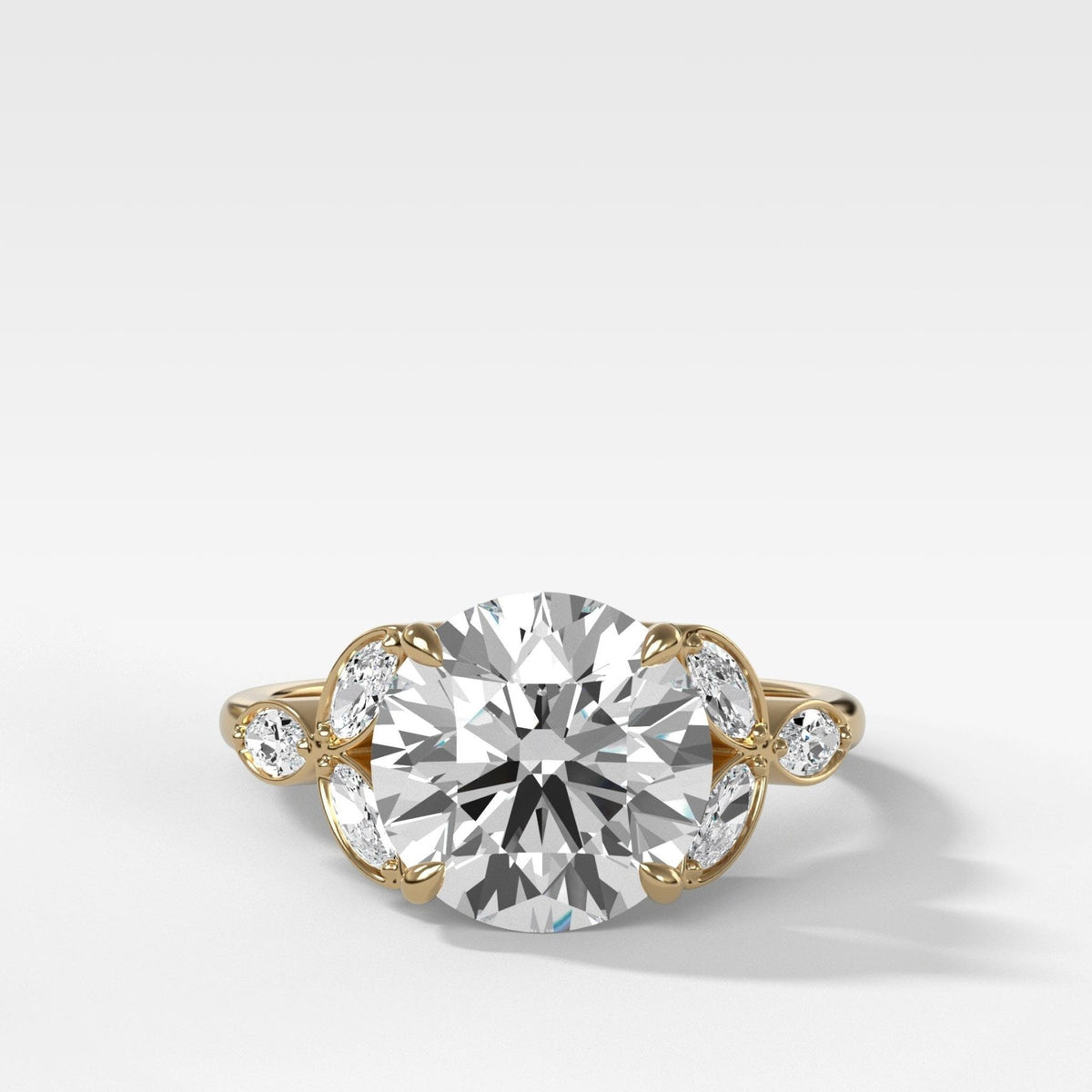Laurel Engagement Ring With Round Cut Diamond - GOODSTONE