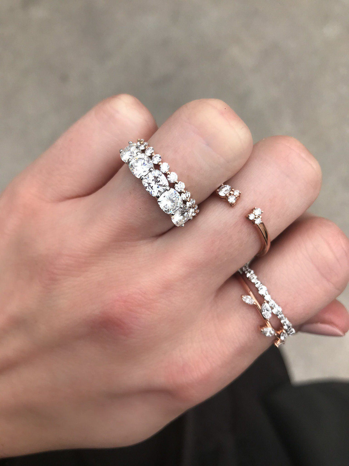 Laurel Marquise Band by Good Stone available in Gold and Platinum 