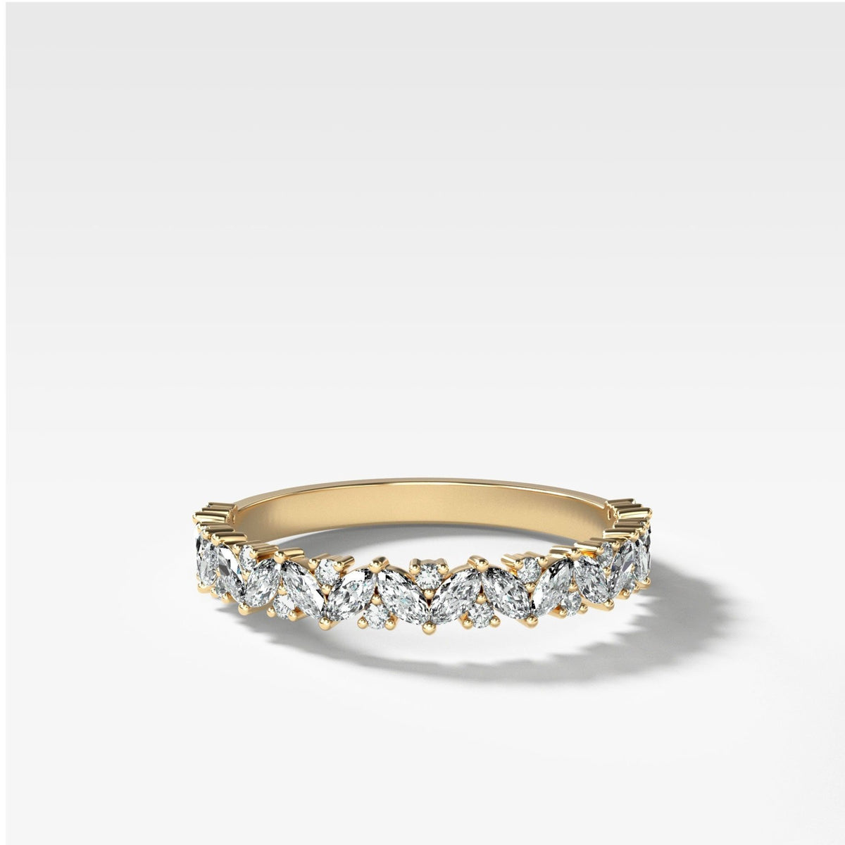 Marquise Round Multi Shape Diamond Wedding Band - GOODSTONE