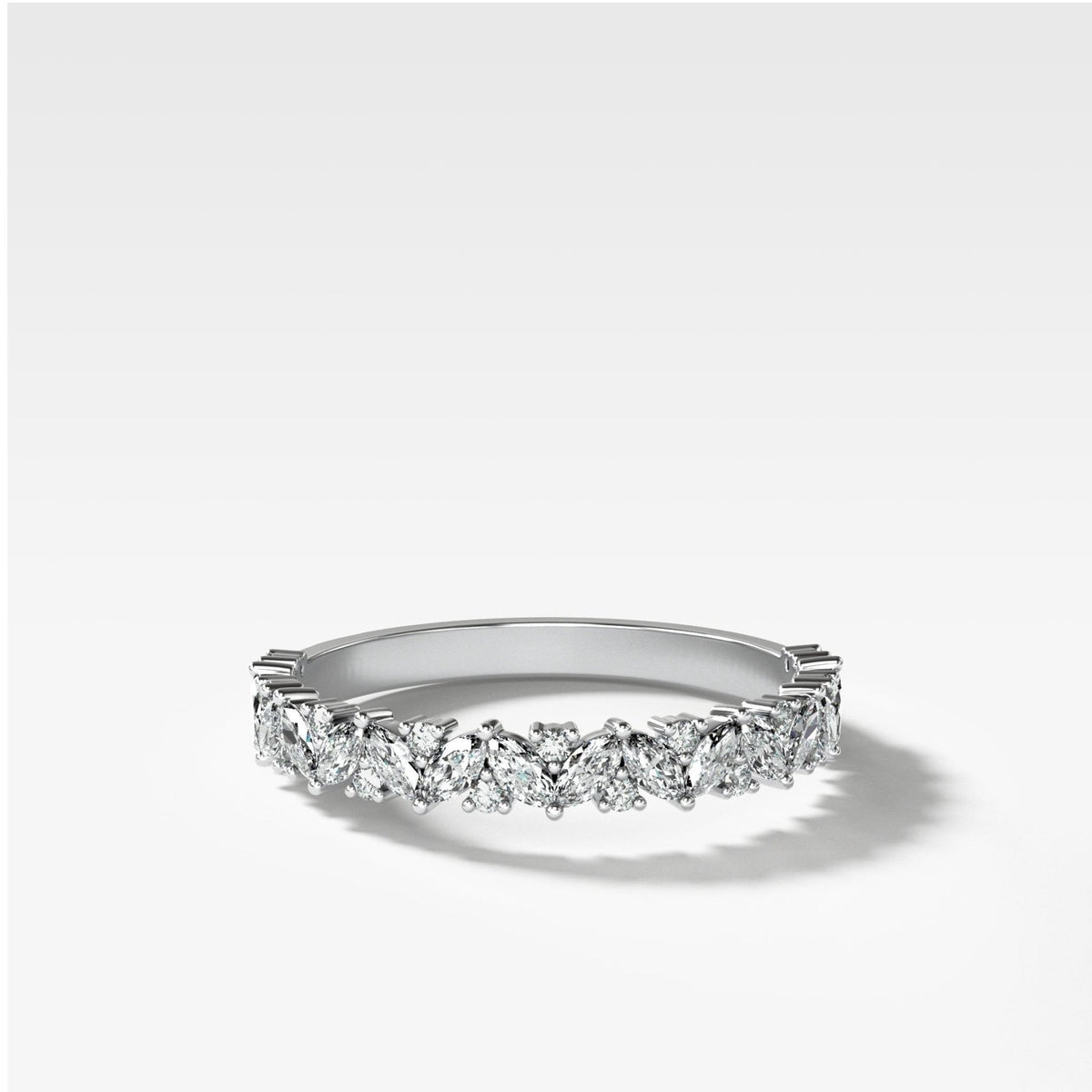Marquise Round Multi Shape Diamond Wedding Band - GOODSTONE