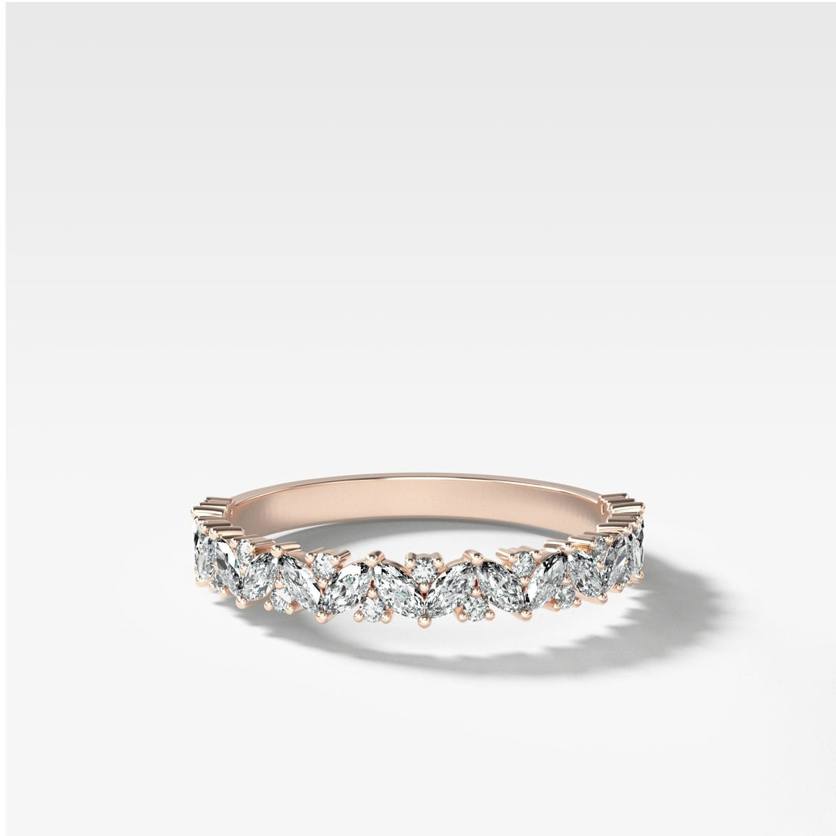 Marquise Round Multi Shape Diamond Wedding Band - GOODSTONE