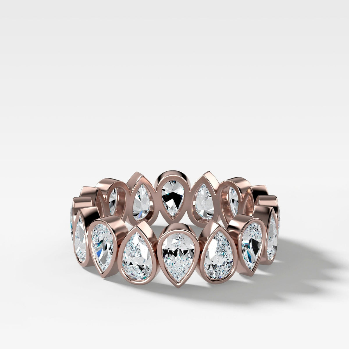 Midi Bezel Set Eternity Band With Alternating Pear Cuts - GOODSTONE
