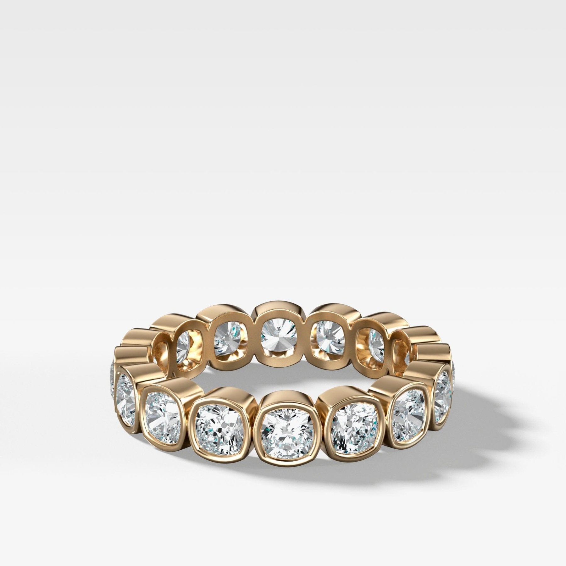 Midi Bezel Set Eternity Band With Cushion Cuts - GOODSTONE