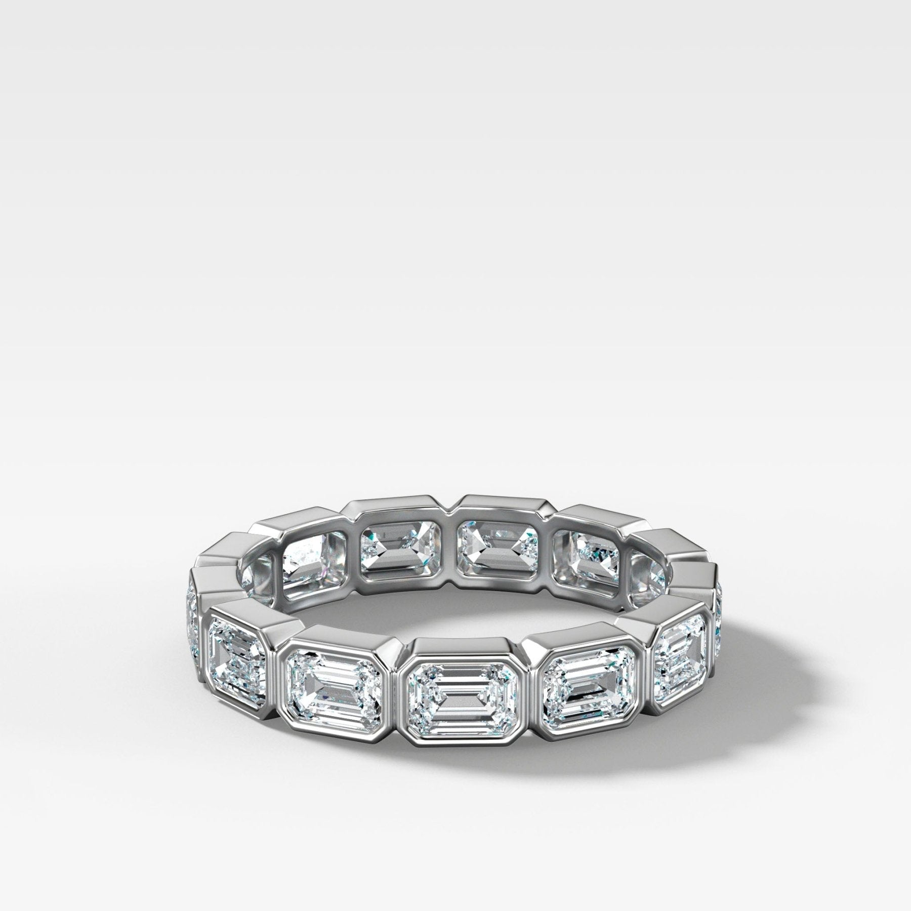 Midi Bezel Set Eternity Band With East West Emerald Cuts - GOODSTONE