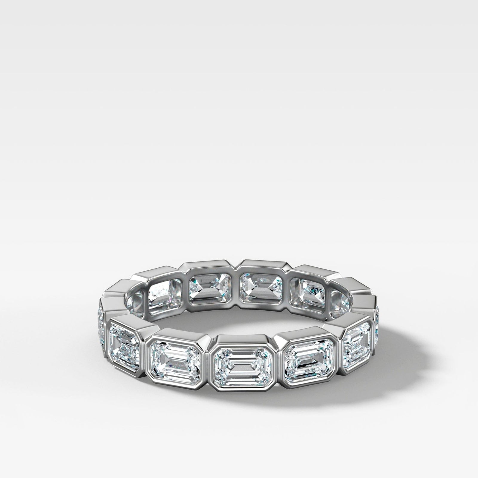 Midi Bezel Set Eternity Band With East West Emerald Cuts - GOODSTONE