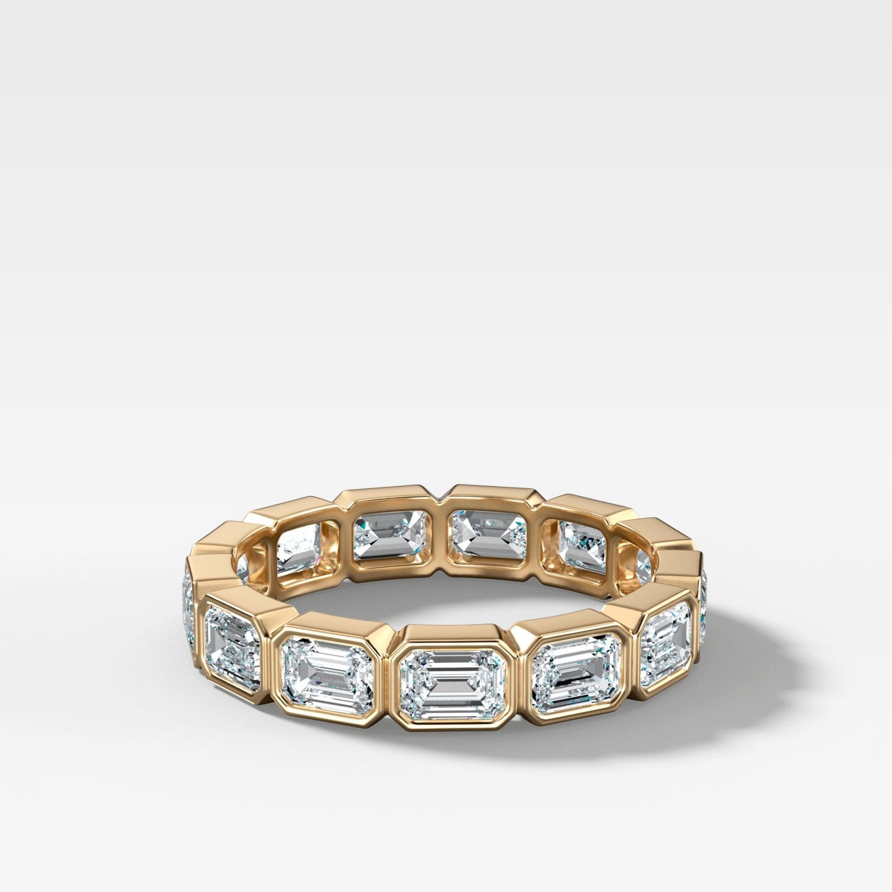 Midi Bezel Set Eternity Band With East West Emerald Cuts - GOODSTONE