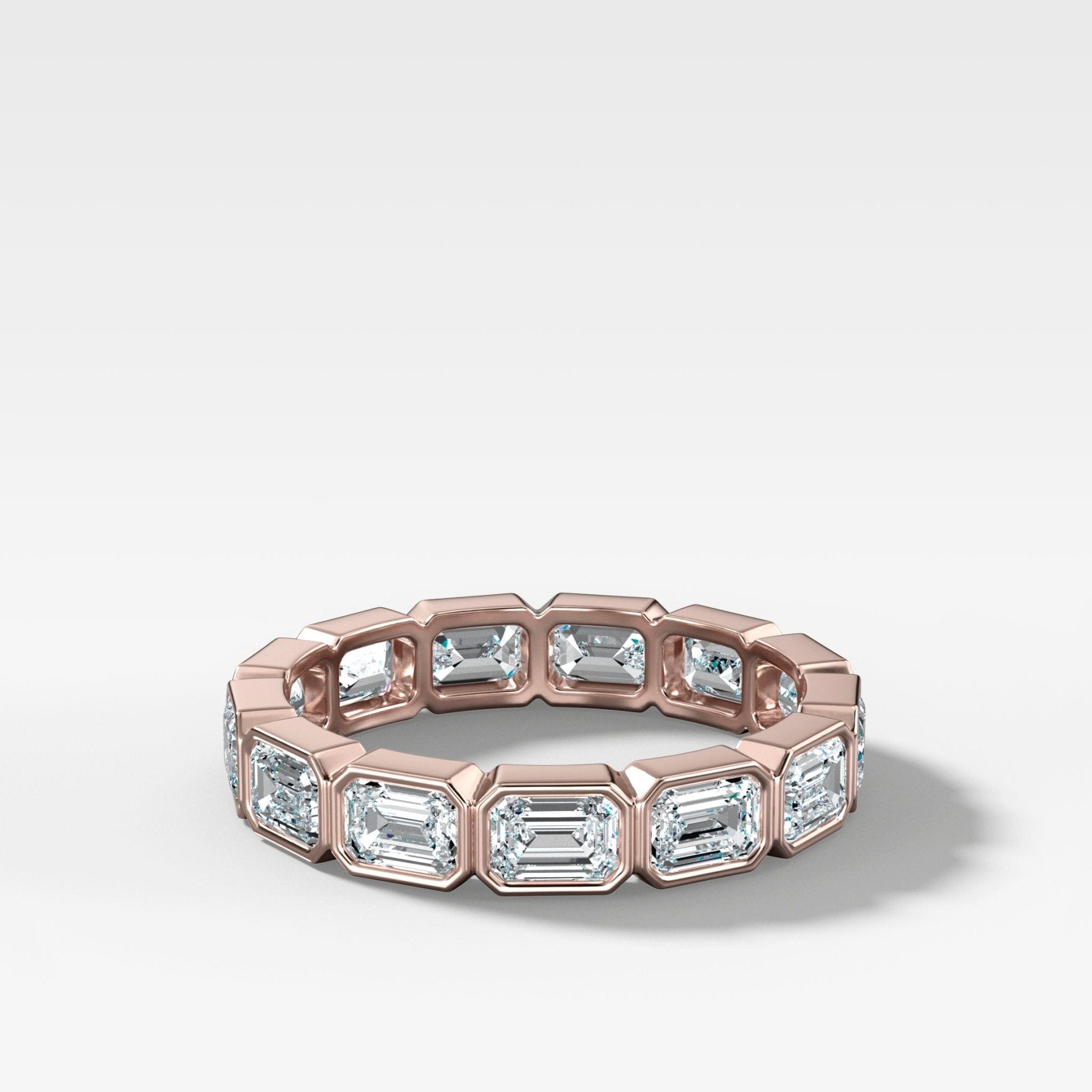 Midi Bezel Set Eternity Band With East West Emerald Cuts - GOODSTONE