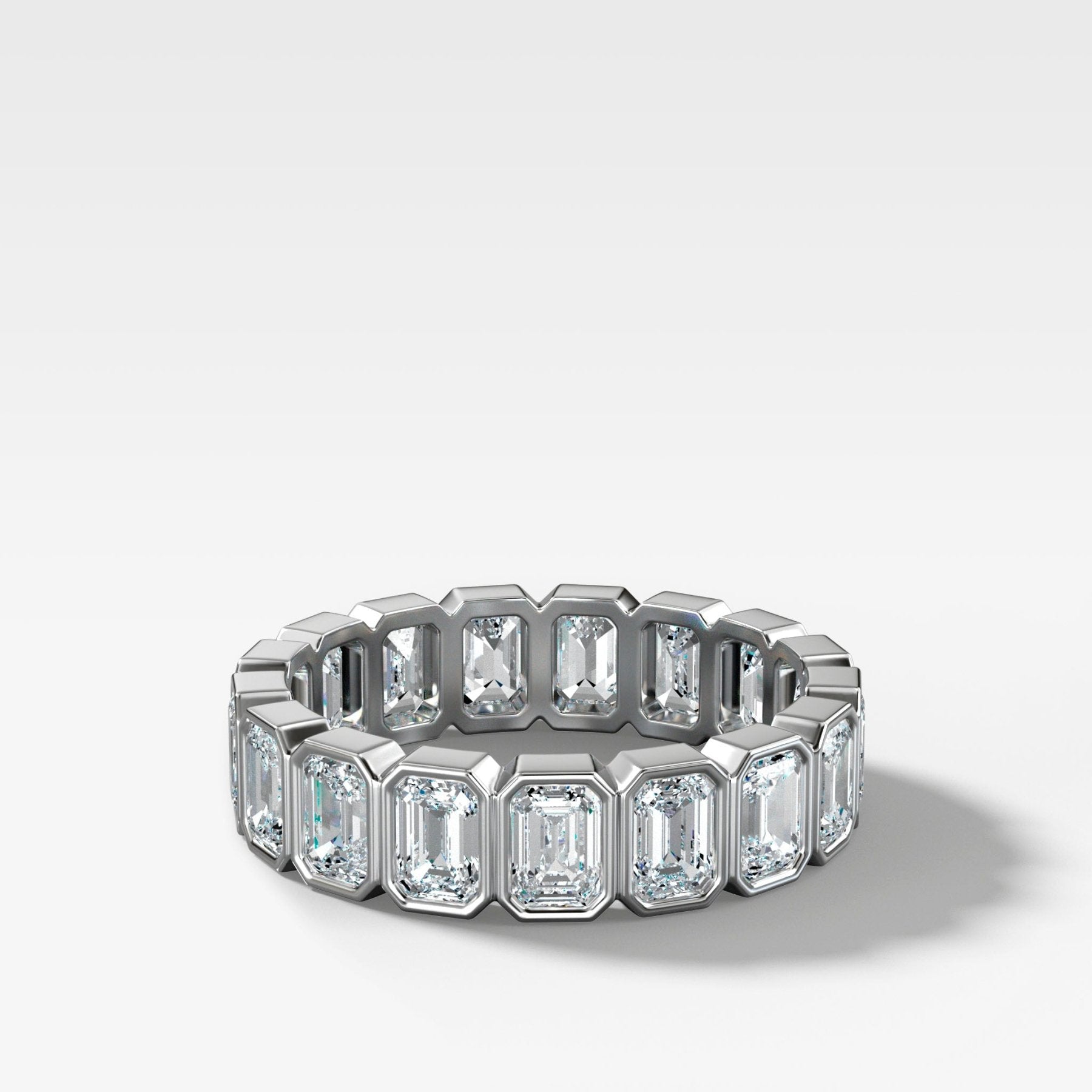 Midi Bezel Set Eternity Band With Emerald Cuts - GOODSTONE