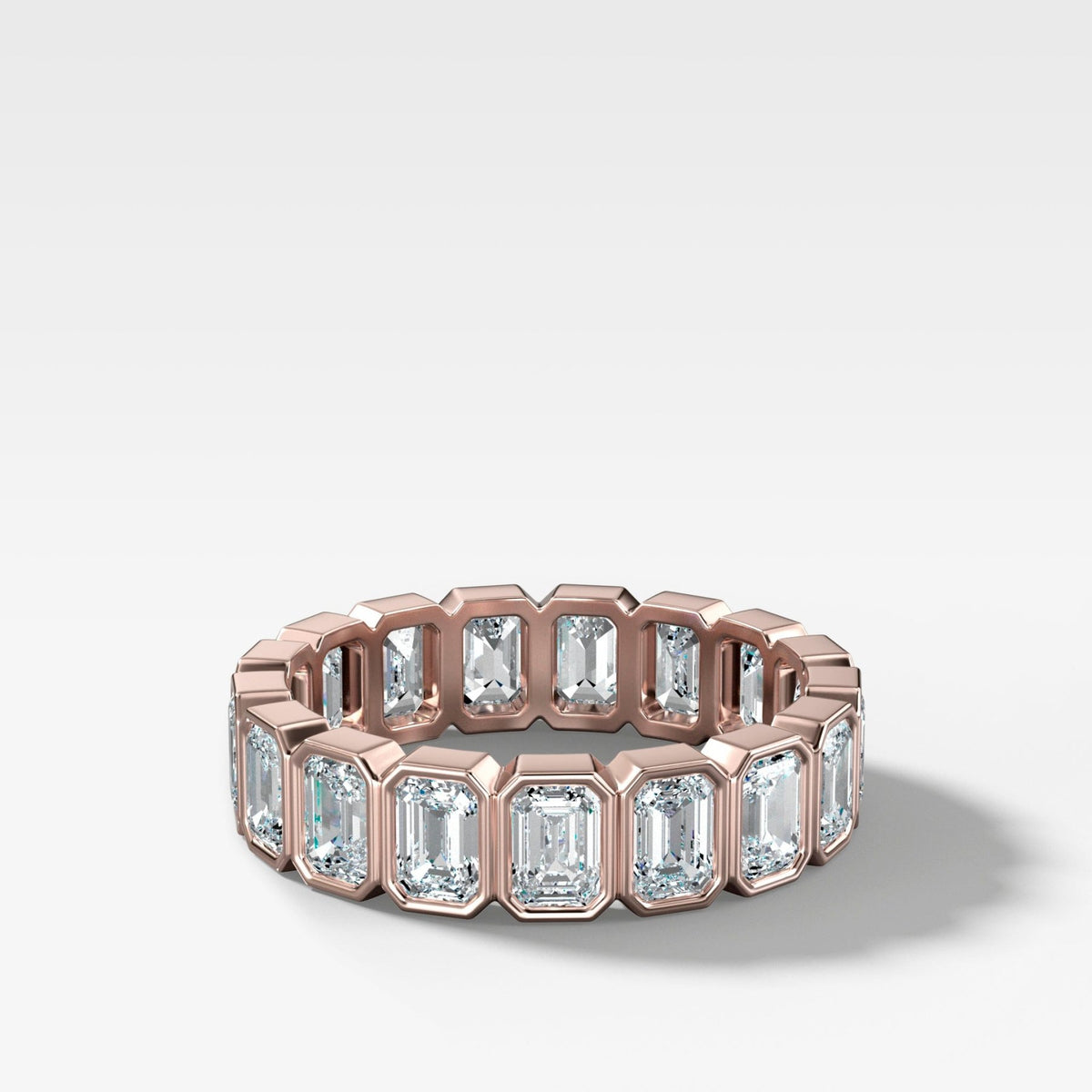 Midi Bezel Set Eternity Band With Emerald Cuts - GOODSTONE