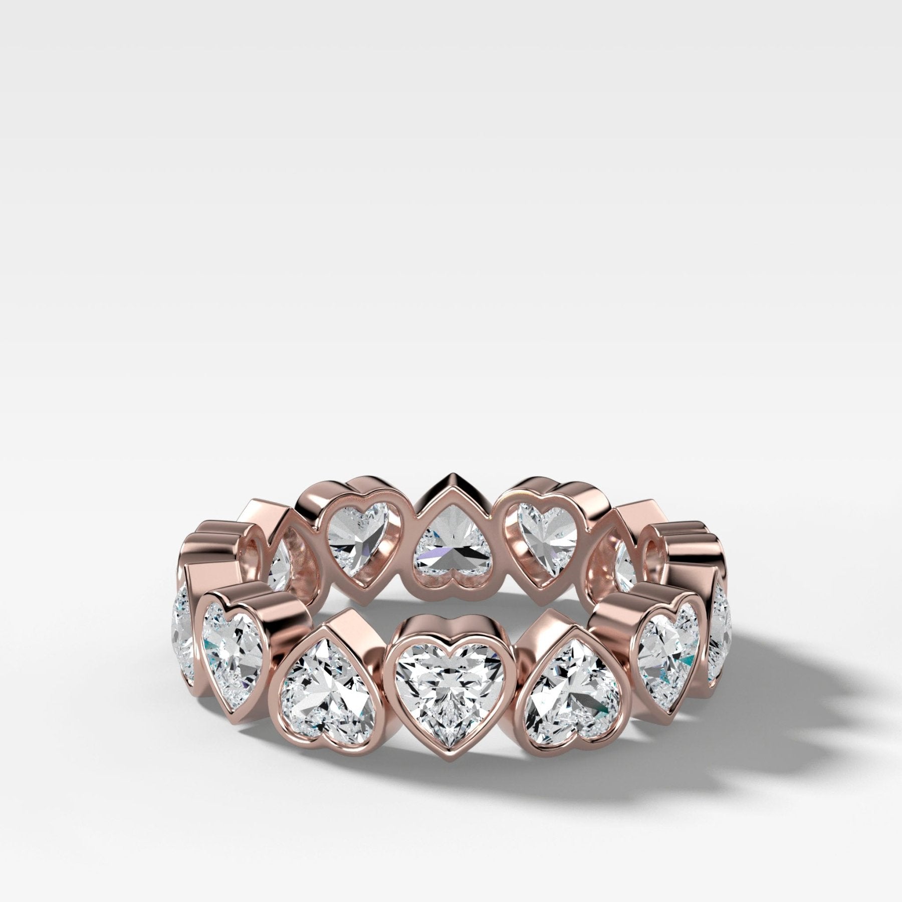 Midi Bezel Set Eternity Band With Heart Cuts - GOODSTONE