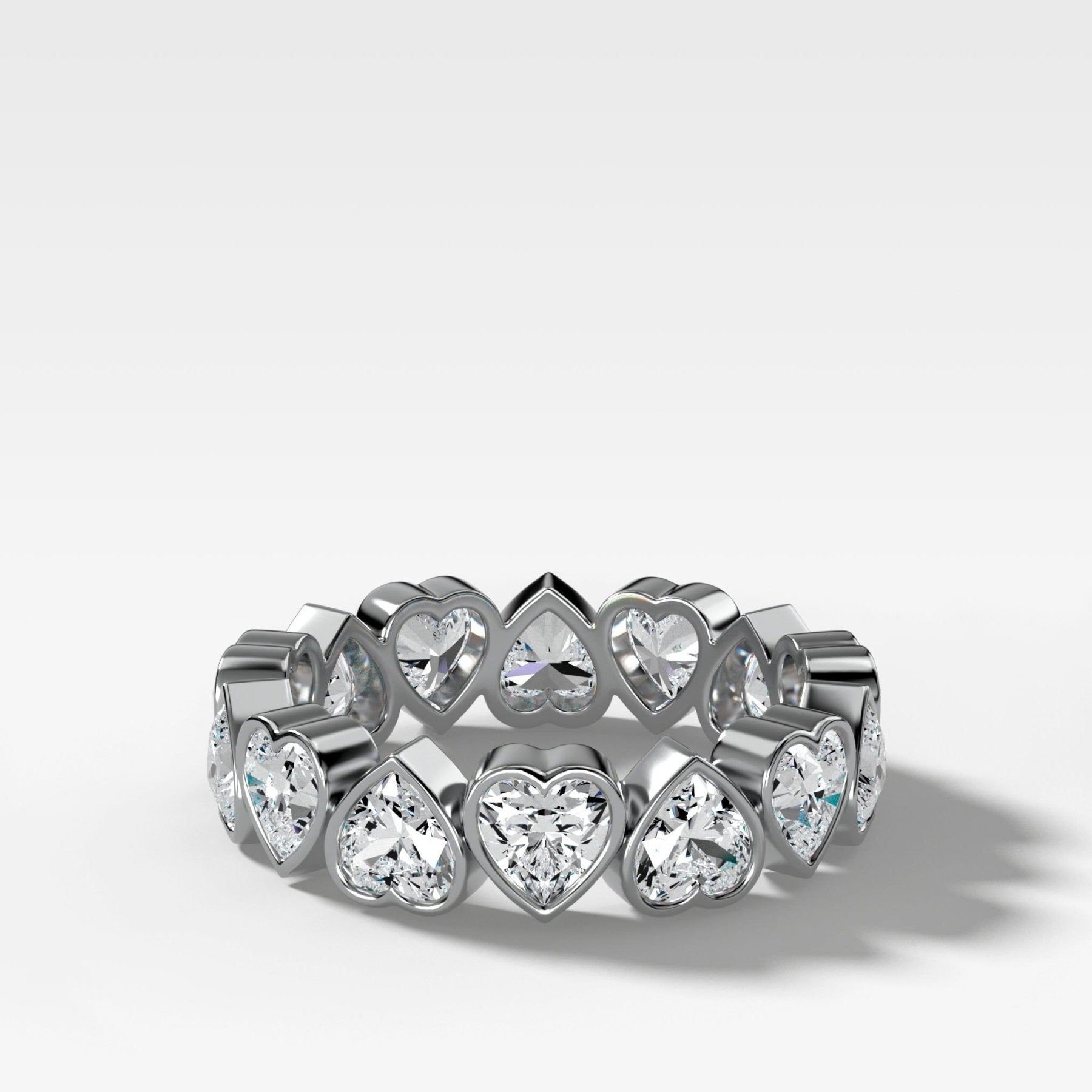 Midi Bezel Set Eternity Band With Heart Cuts - GOODSTONE