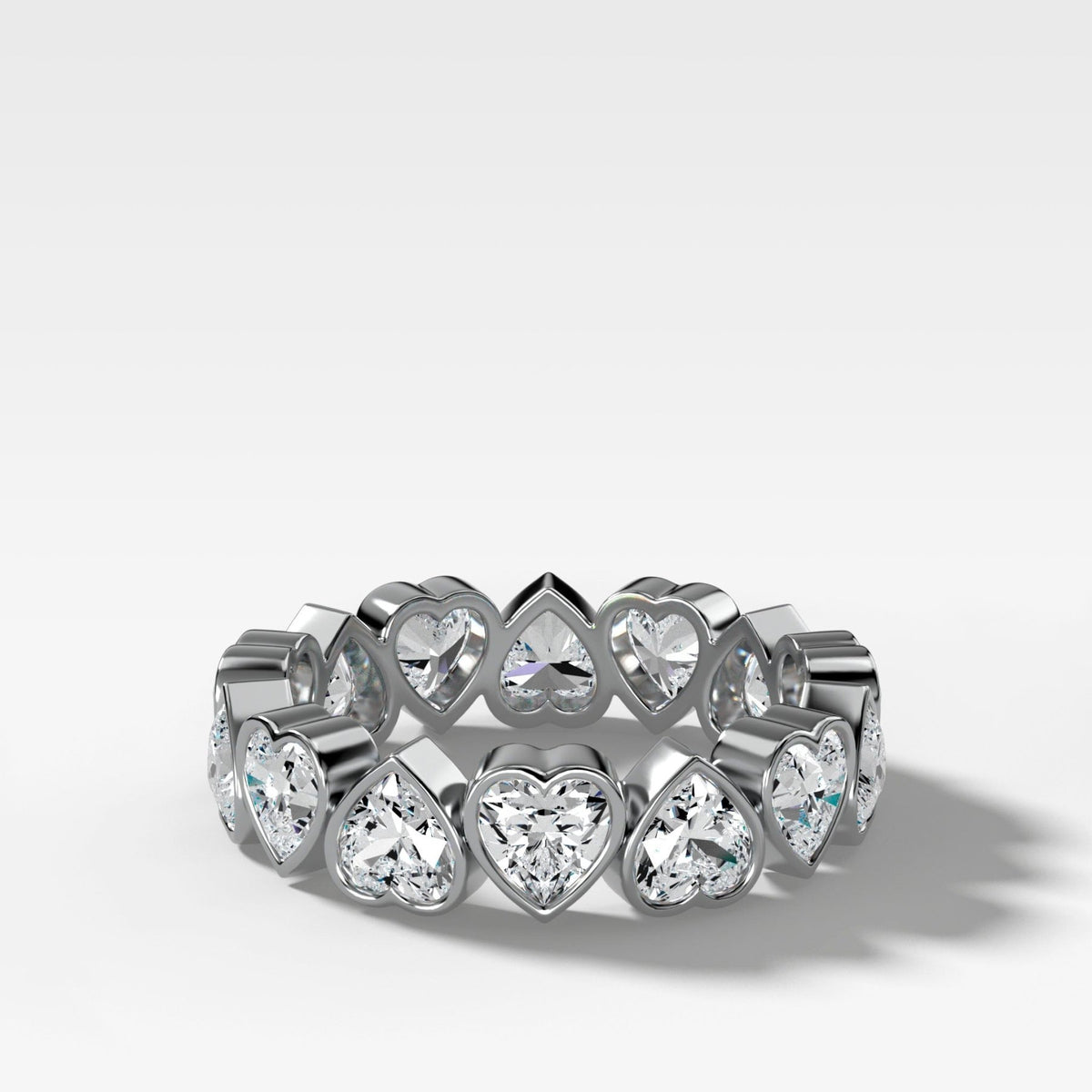 Midi Bezel Set Eternity Band With Heart Cuts - GOODSTONE