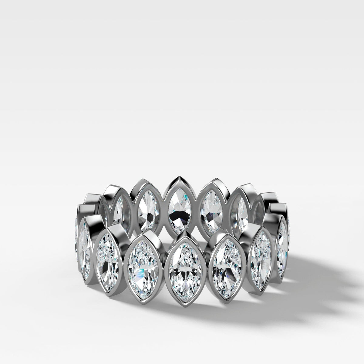Midi Bezel Set Eternity Band With Marquise Cuts - GOODSTONE