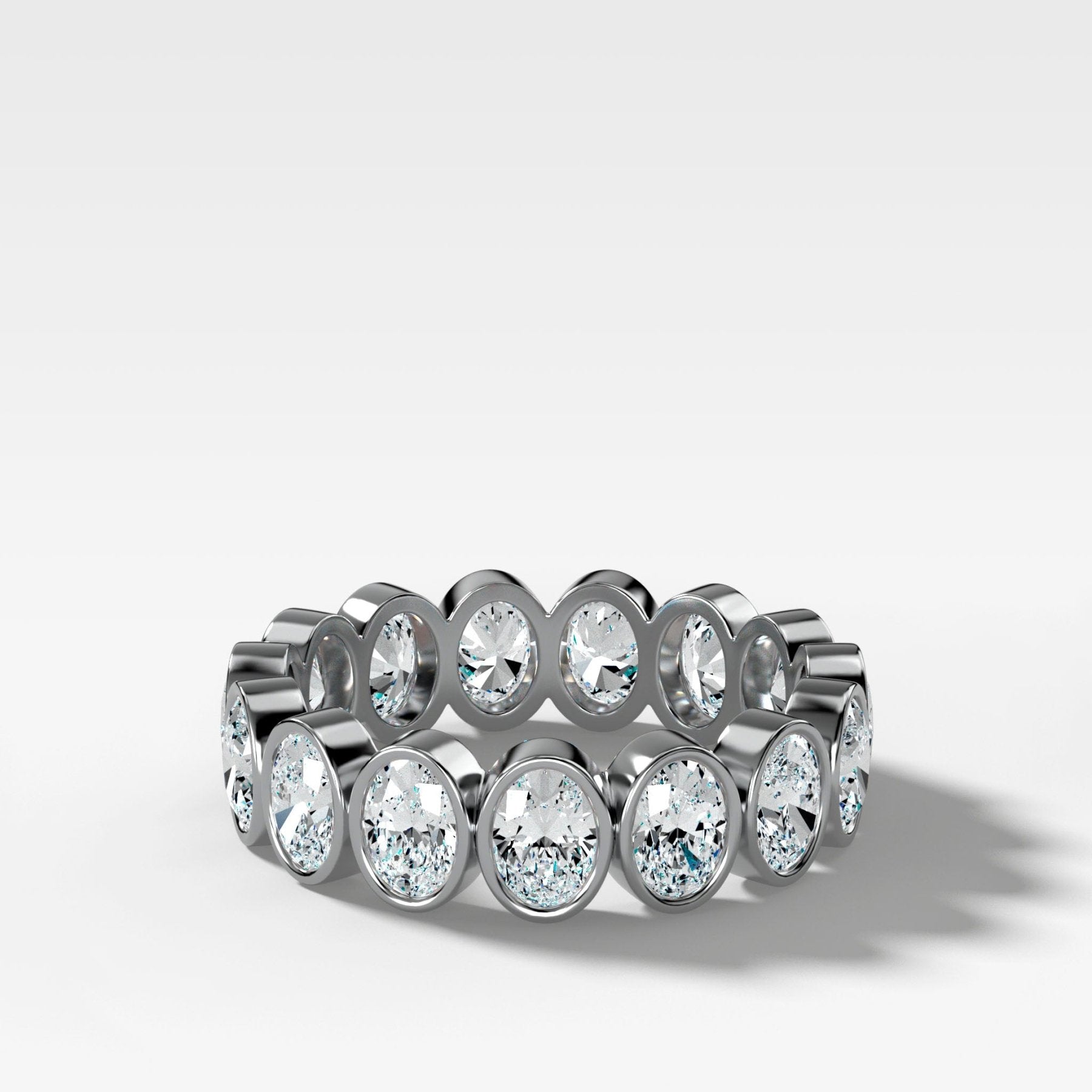 Midi Bezel Set Eternity Band With Oval Cuts - GOODSTONE