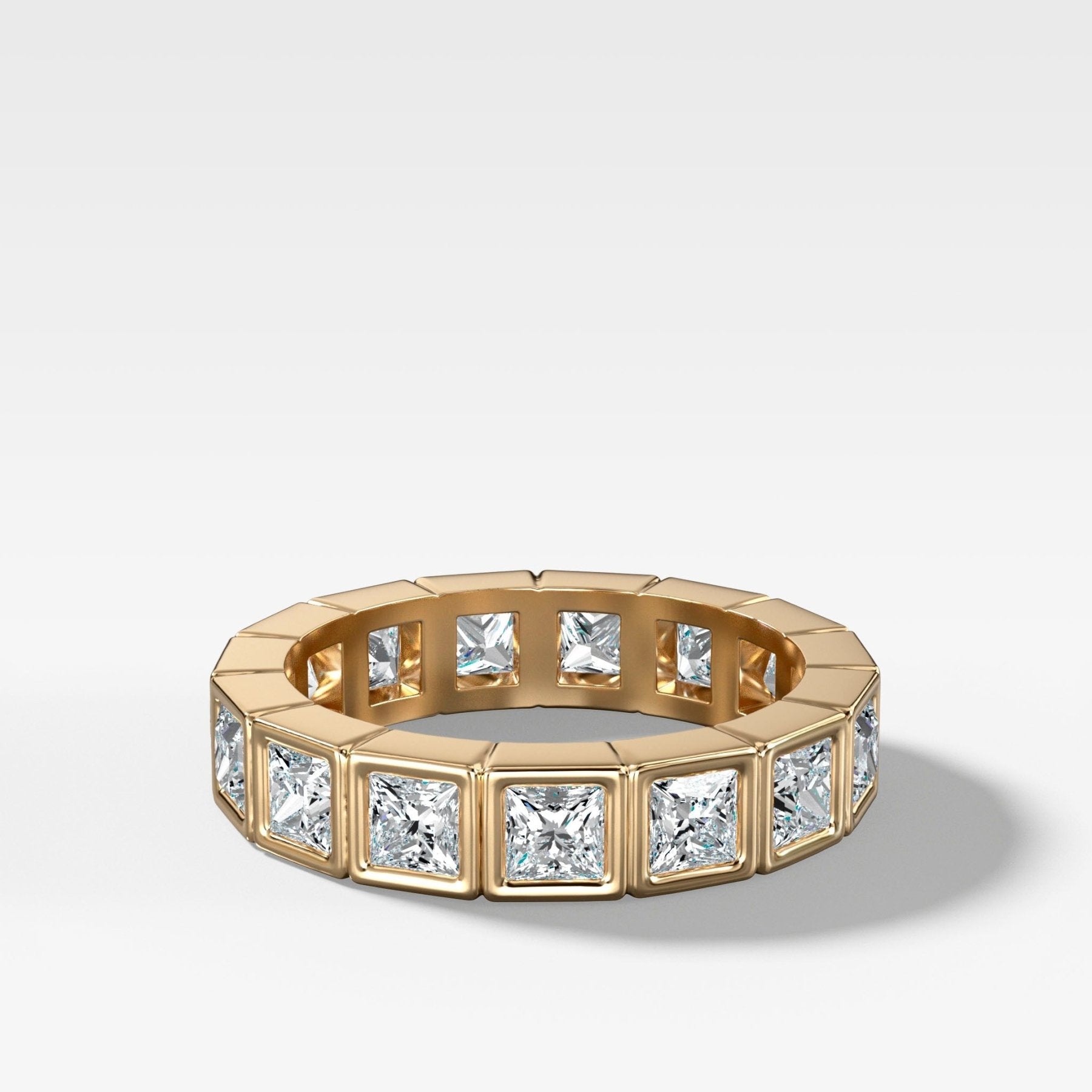 Midi Bezel Set Eternity Band With Princess Cuts - GOODSTONE