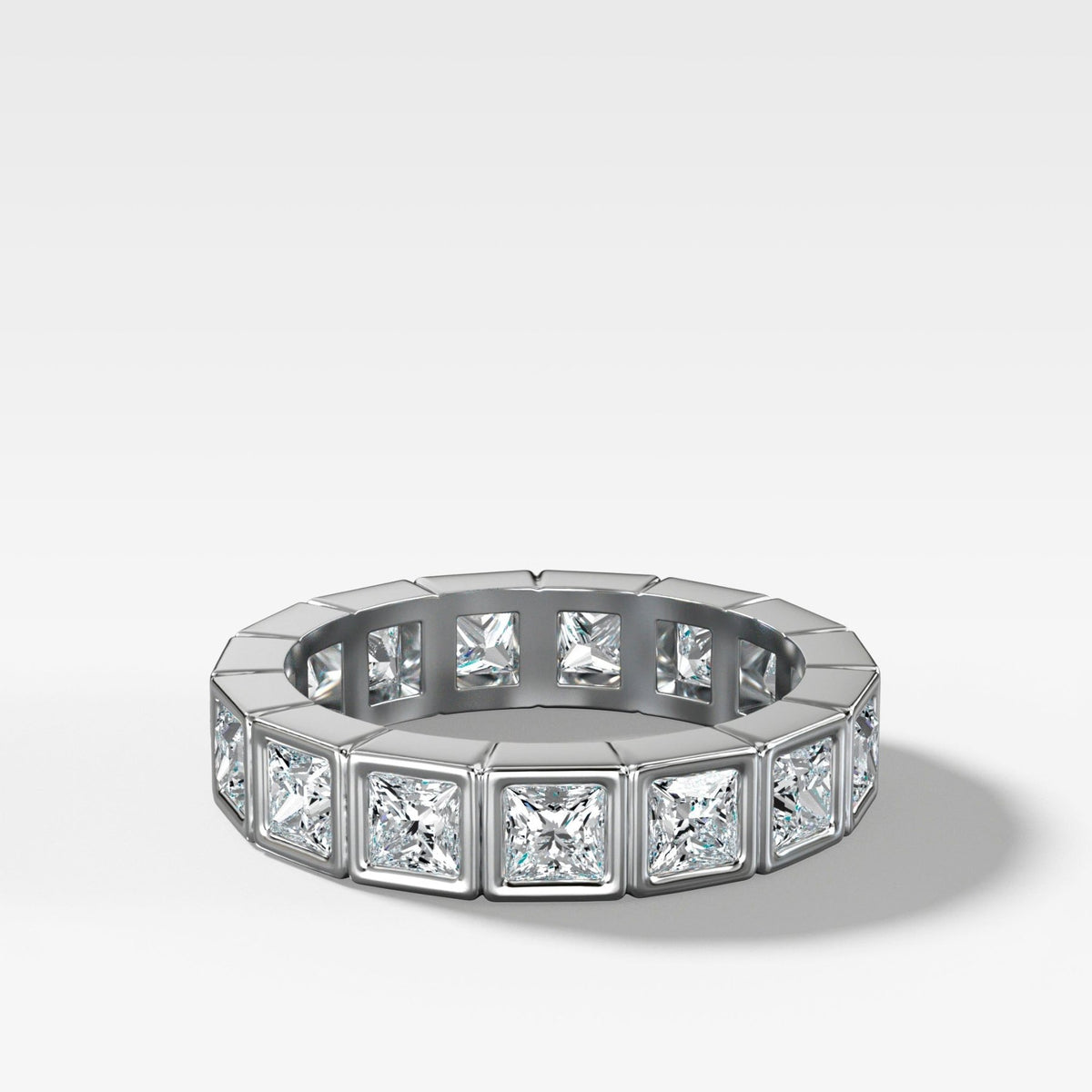 Midi Bezel Set Eternity Band With Princess Cuts - GOODSTONE