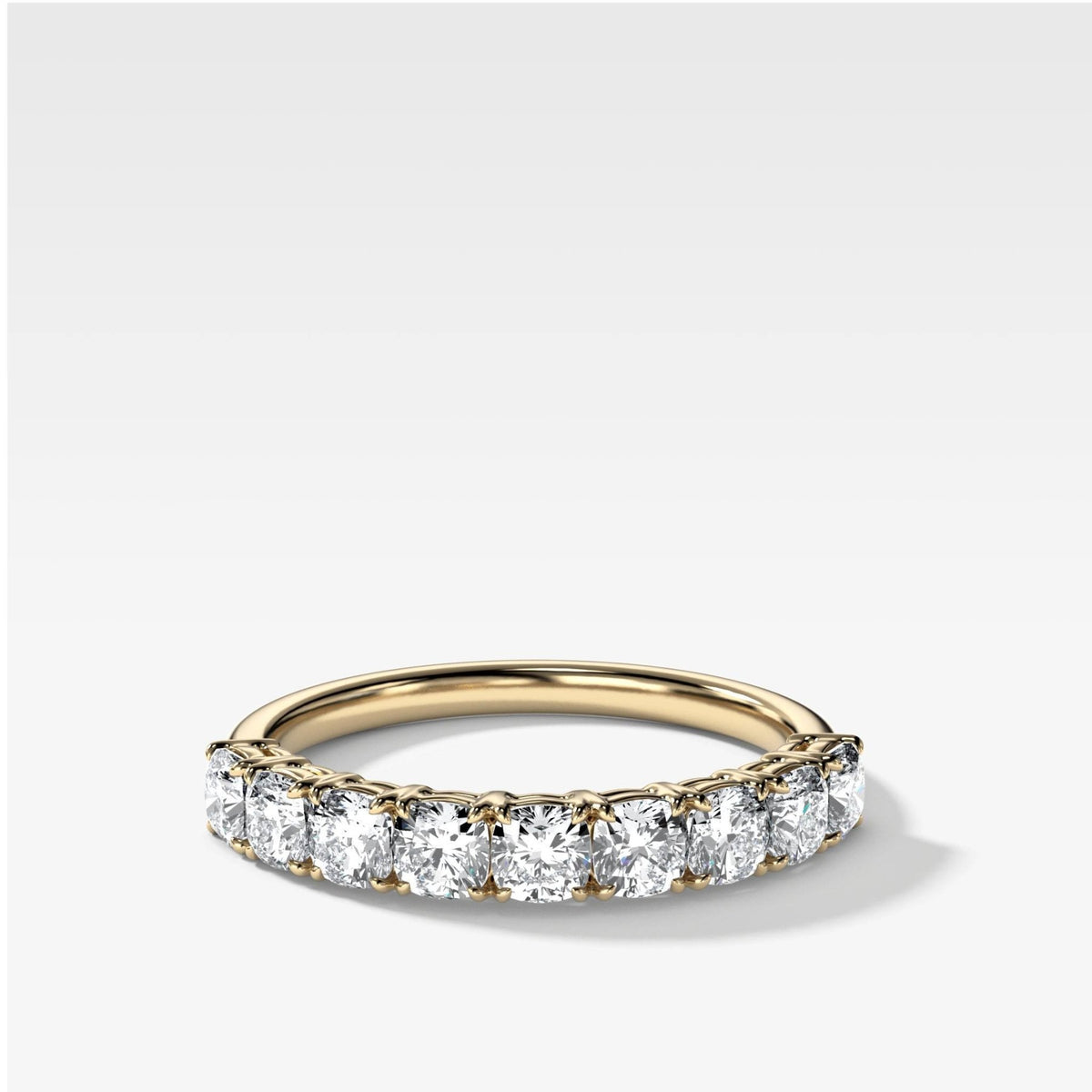 Nine Stone Claw Set Wedding Band With Cushion Cuts - GOODSTONE