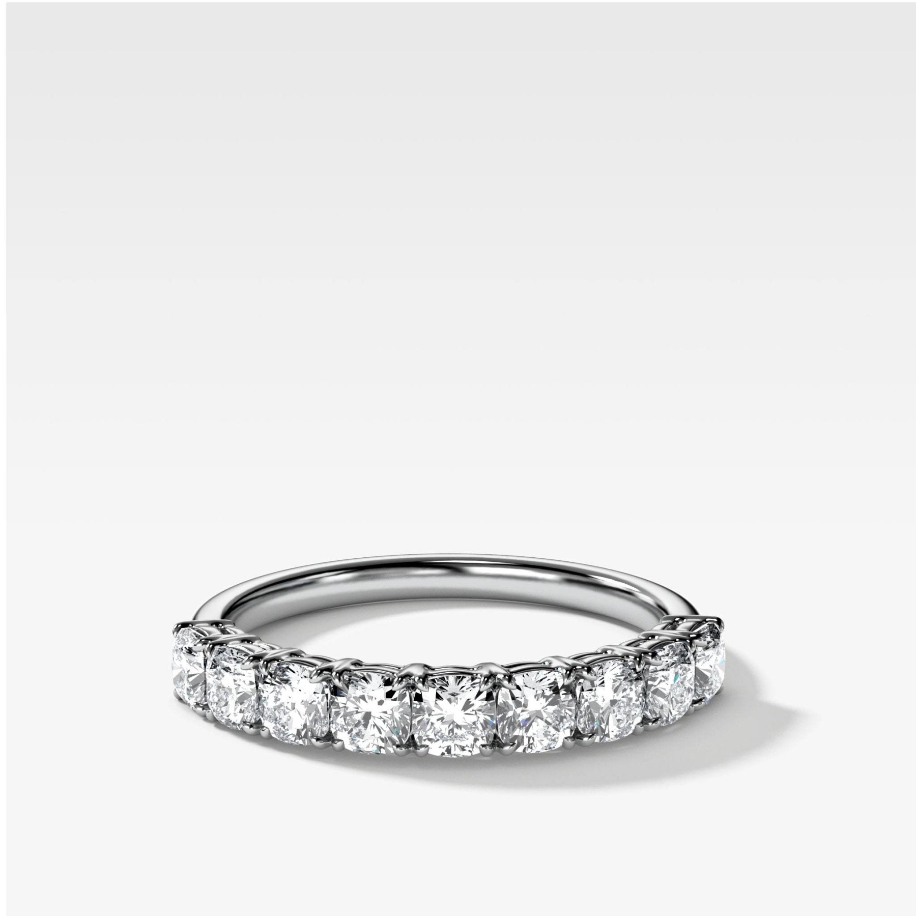 Nine Stone Claw Set Wedding Band With Cushion Cuts - GOODSTONE