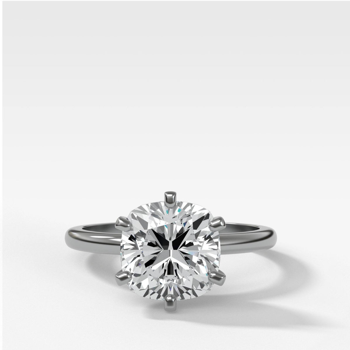 Nova Solitaire Engagement Ring With Cushion Cut Diamond - GOODSTONE