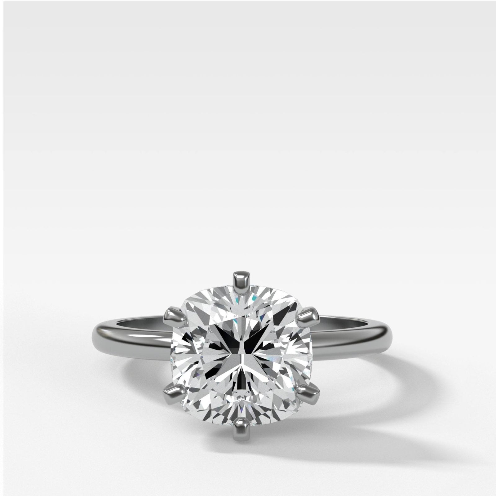 Nova Solitaire Engagement Ring With Cushion Cut Diamond - GOODSTONE