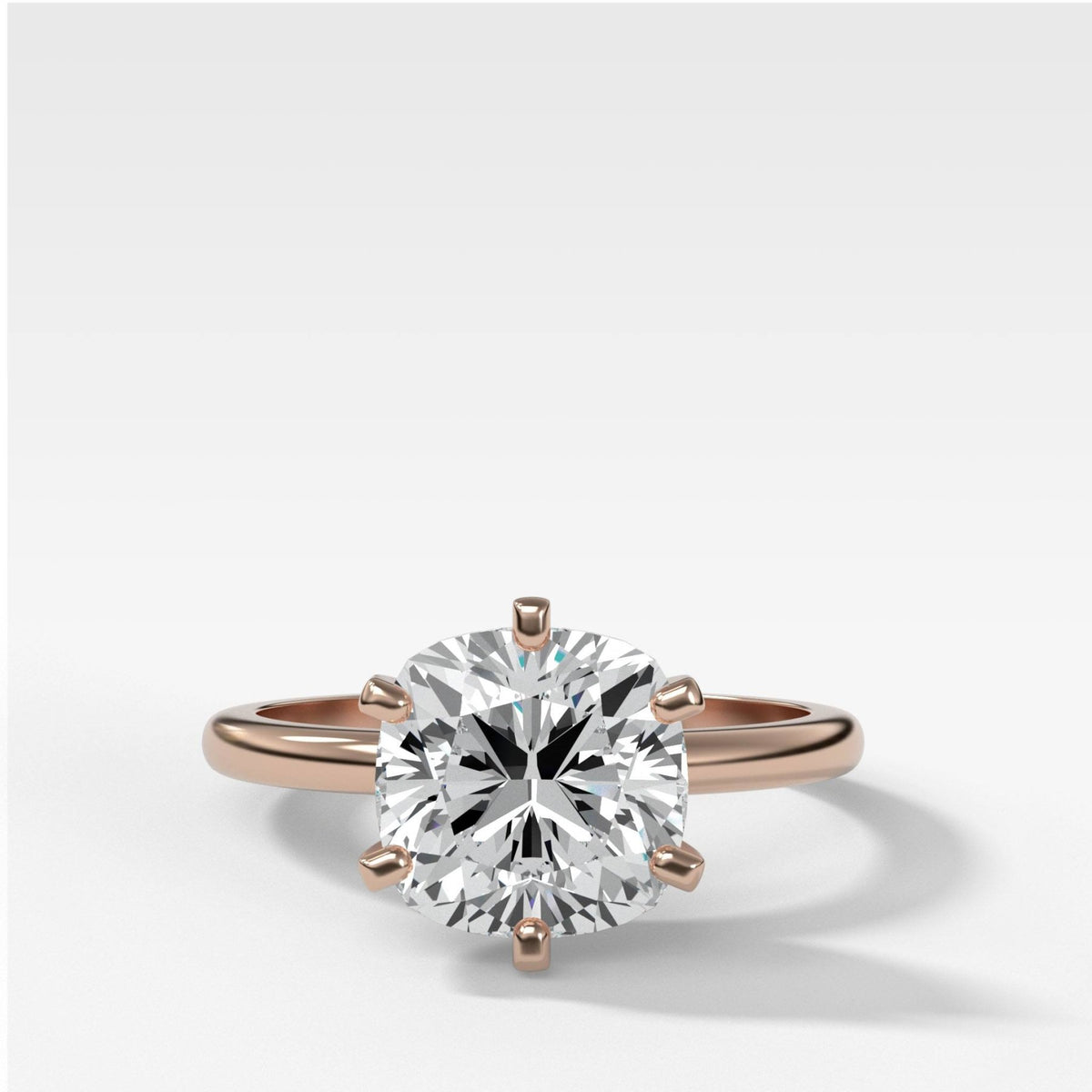 Nova Solitaire Engagement Ring With Cushion Cut Diamond - GOODSTONE