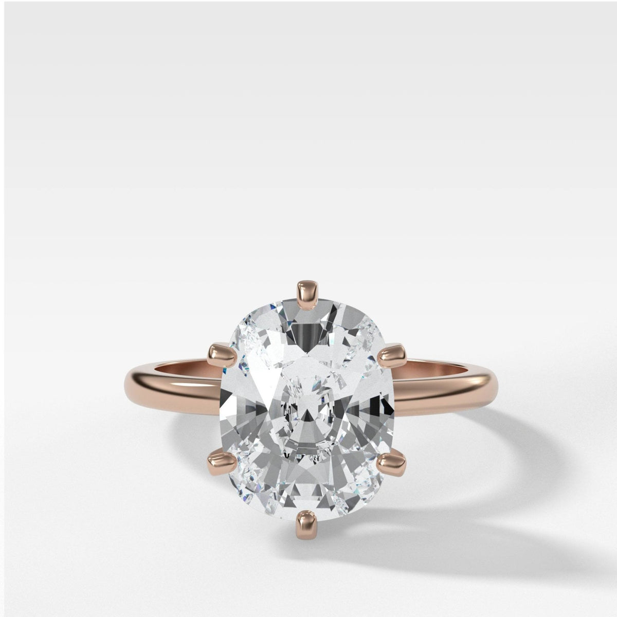Nova Solitaire Engagement Ring With Elongated Cushion Cut Diamond - GOODSTONE