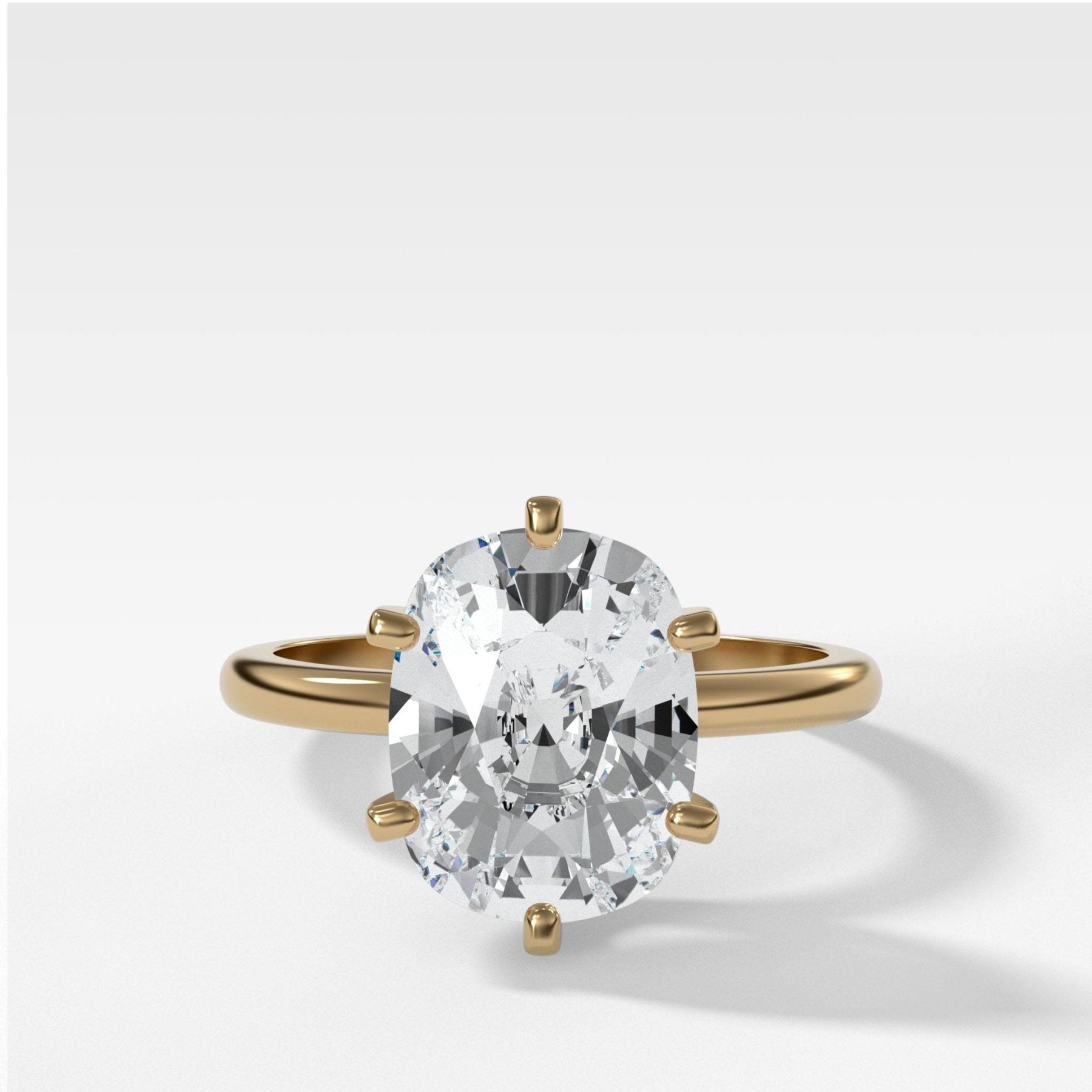 Nova Solitaire Engagement Ring With Elongated Cushion Cut Diamond - GOODSTONE