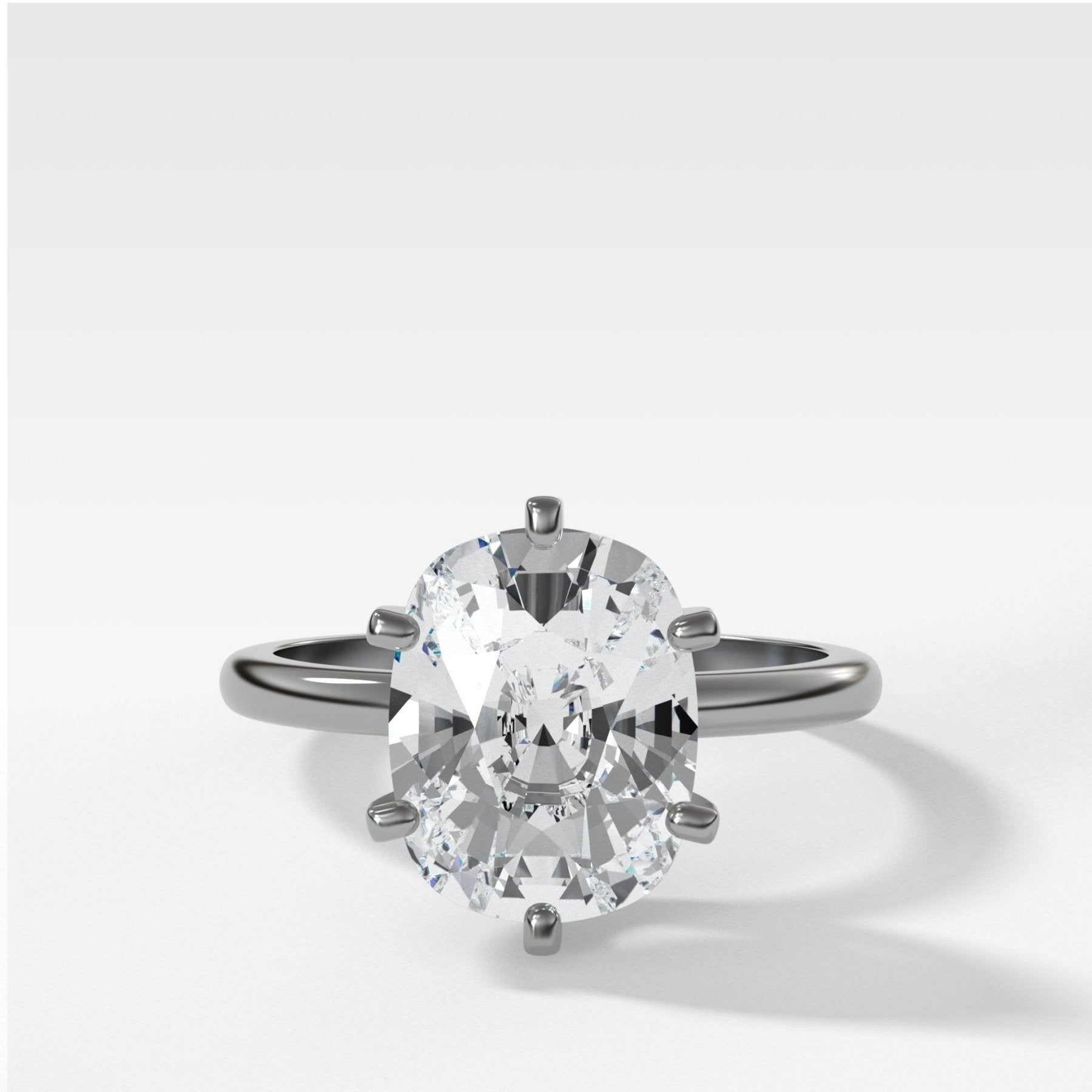 Nova Solitaire Engagement Ring With Elongated Cushion Cut Diamond - GOODSTONE