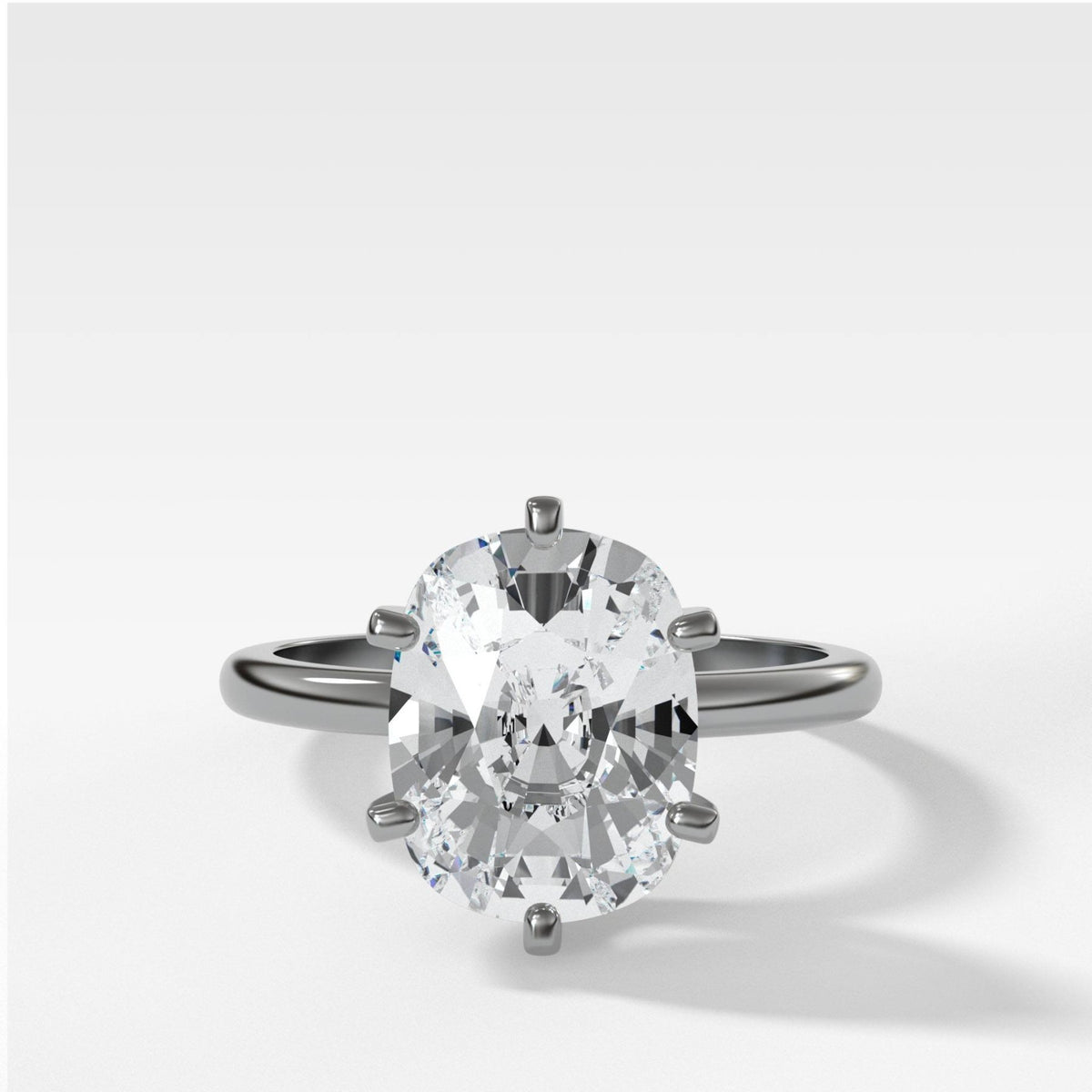 Nova Solitaire Engagement Ring With Elongated Cushion Cut Diamond - GOODSTONE