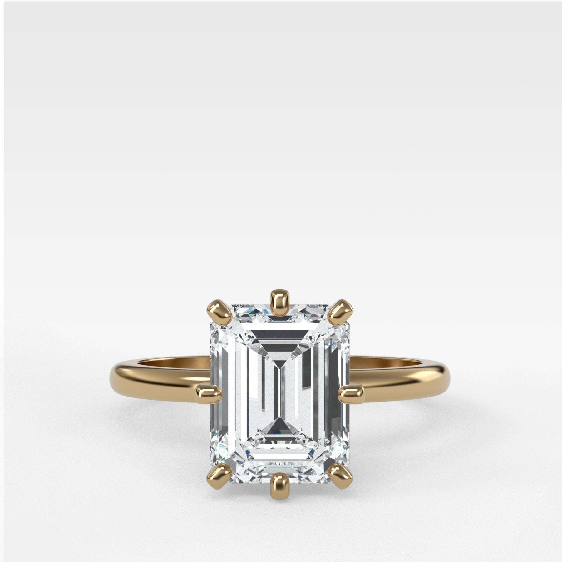 Nova Solitaire Engagement Ring With Emerald Cut Diamond - GOODSTONE