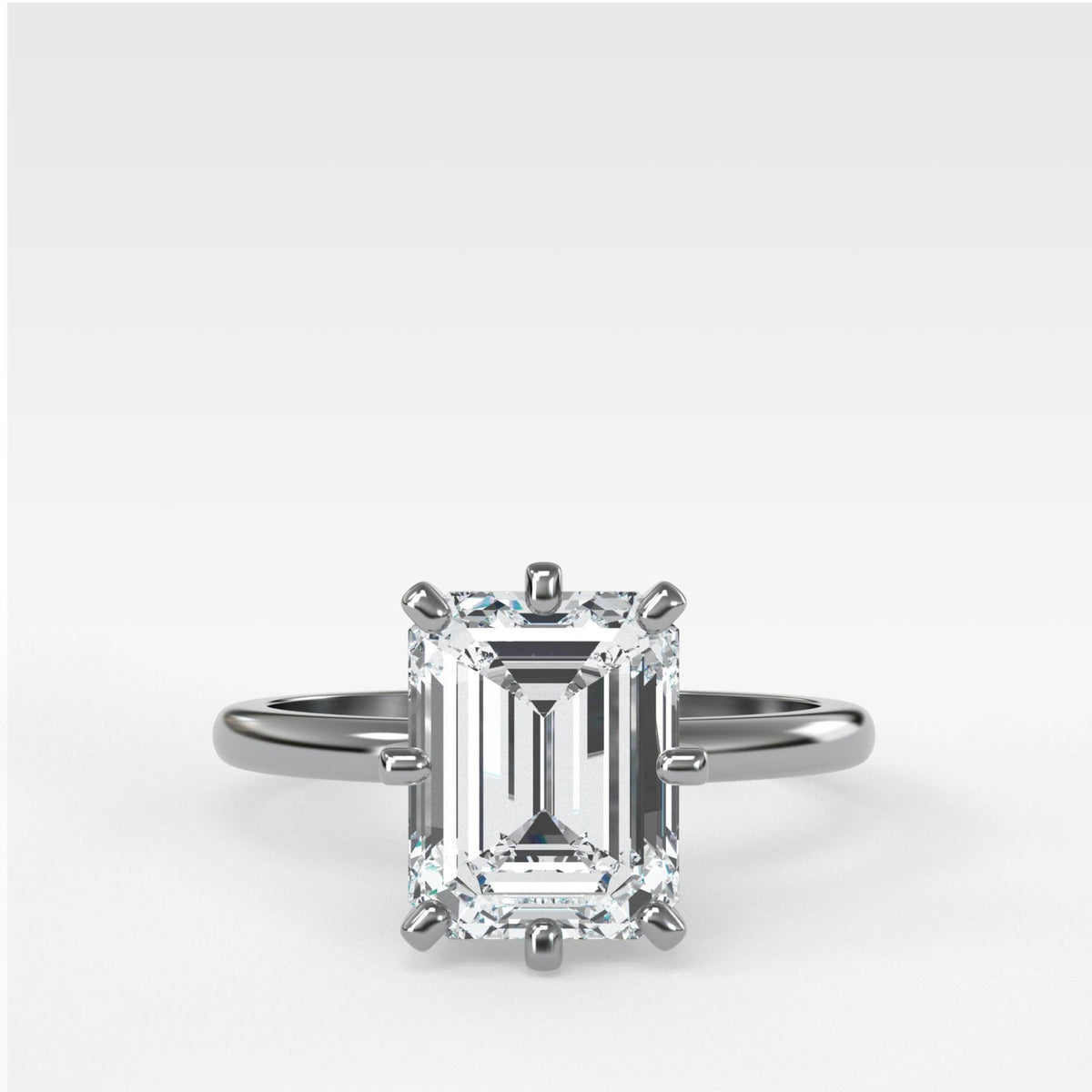 Nova Solitaire Engagement Ring With Emerald Cut Diamond - GOODSTONE