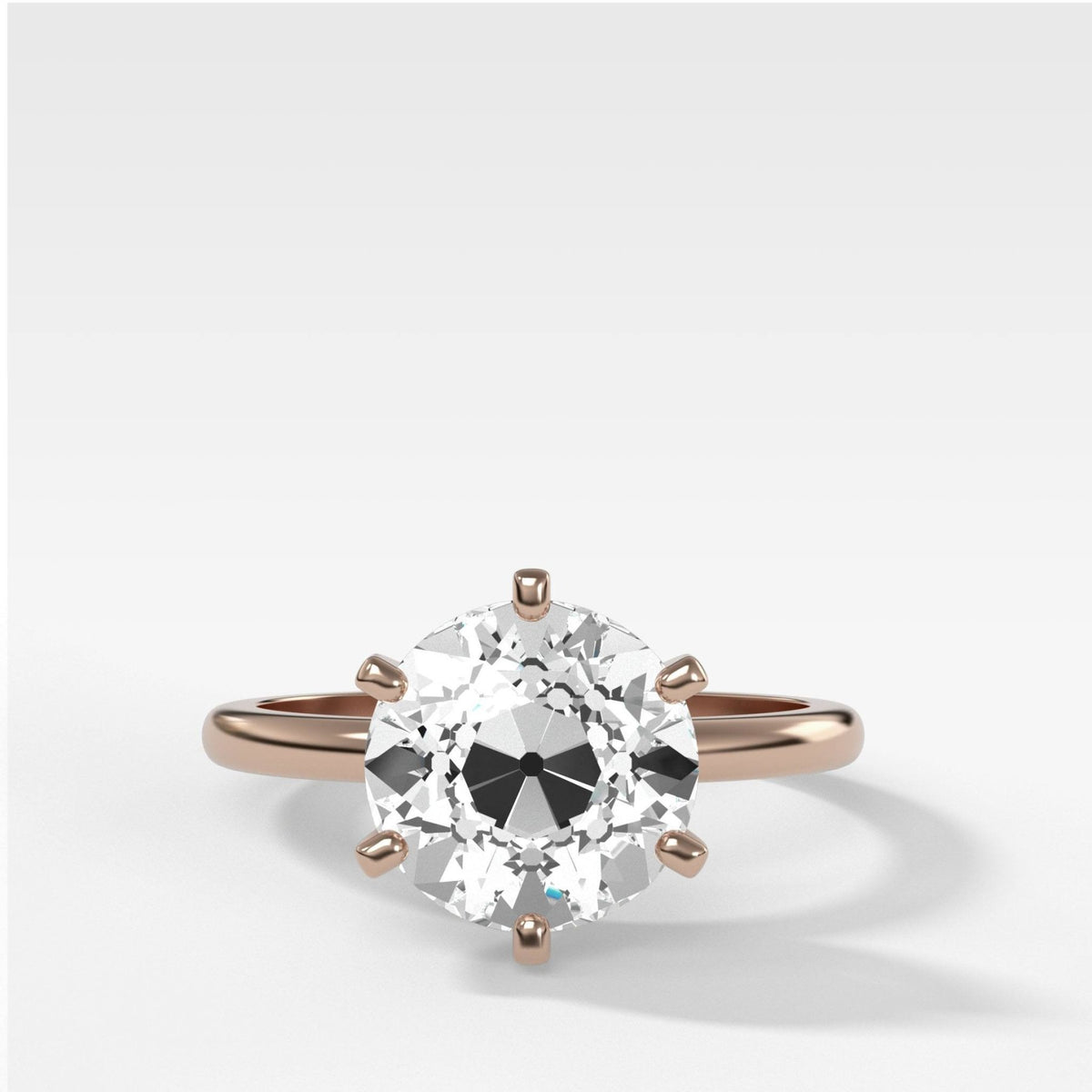 Nova Solitaire Engagement Ring With Old Euro Cut Diamond - GOODSTONE