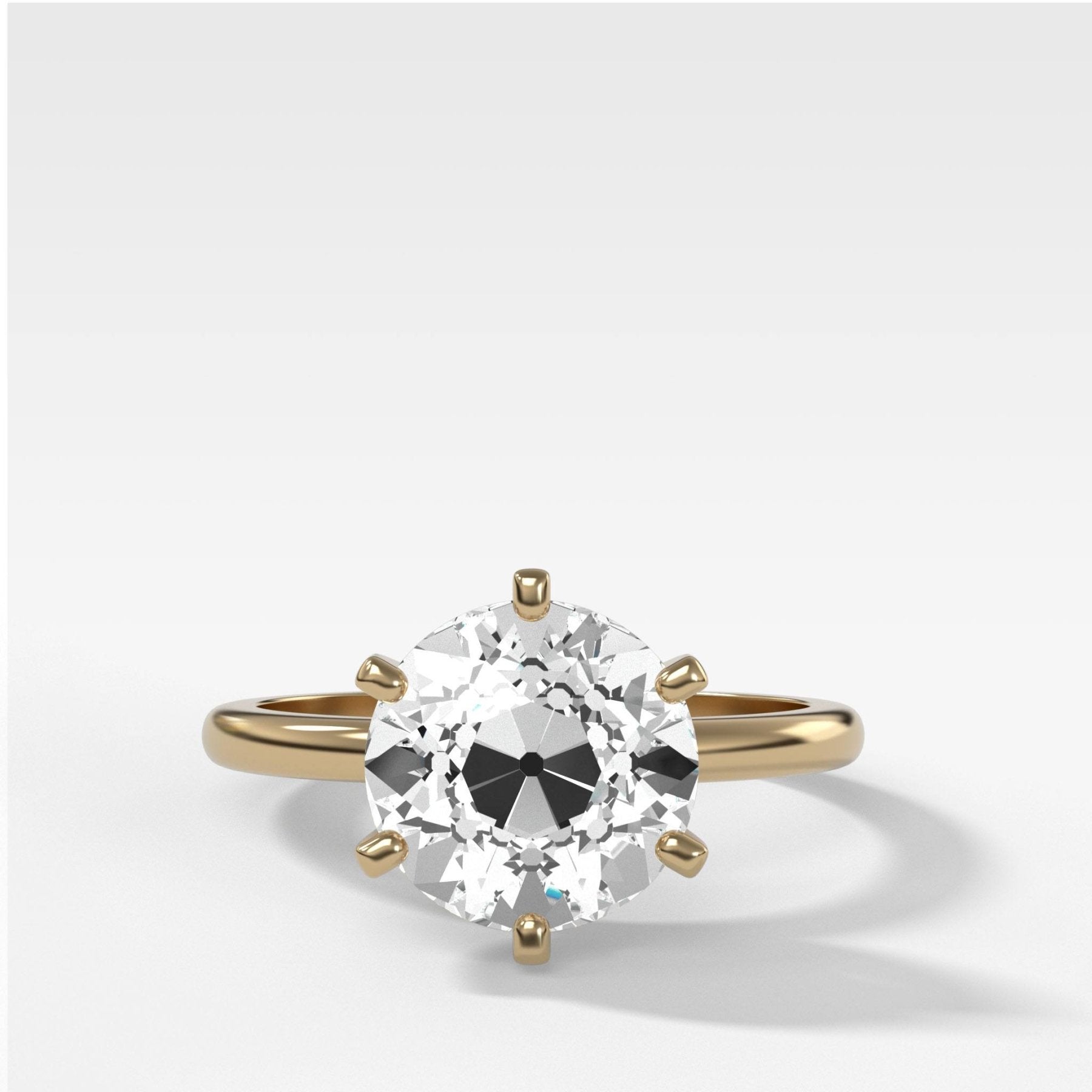 Nova Solitaire Engagement Ring With Old Euro Cut Diamond - GOODSTONE