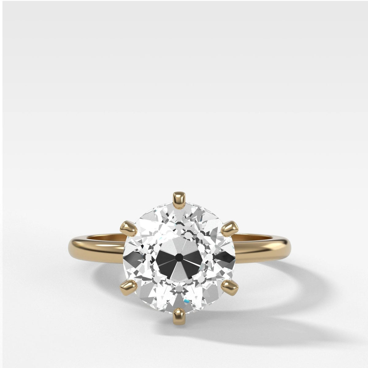 Nova Solitaire Engagement Ring With Old Euro Cut Diamond - GOODSTONE
